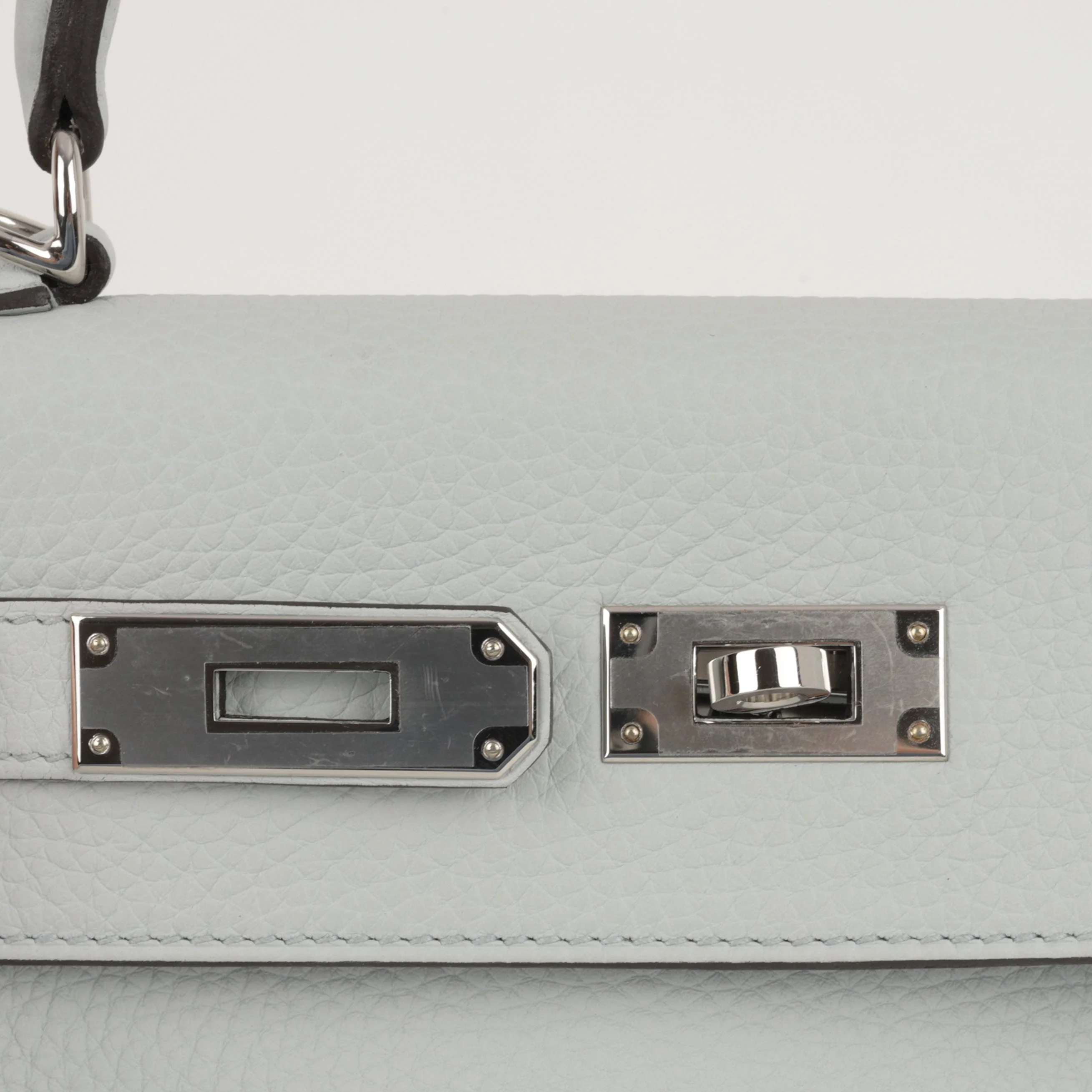 Hermès Kelly 28 - Blue Pale Clemence | Palladium Hardware - Image 11