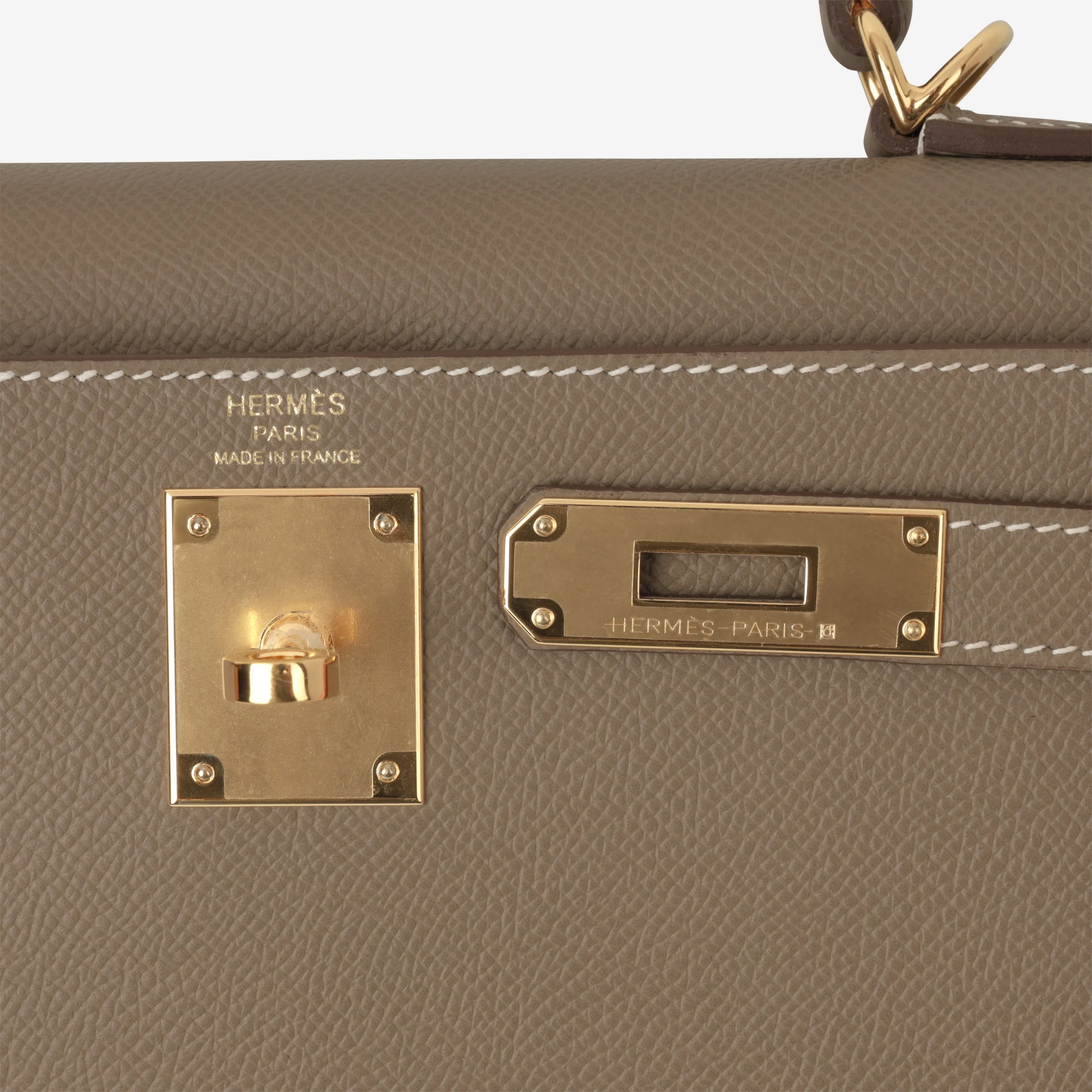 Hermès Kelly 28 - Etoupe Epsom | Gold Hardware - Image 8