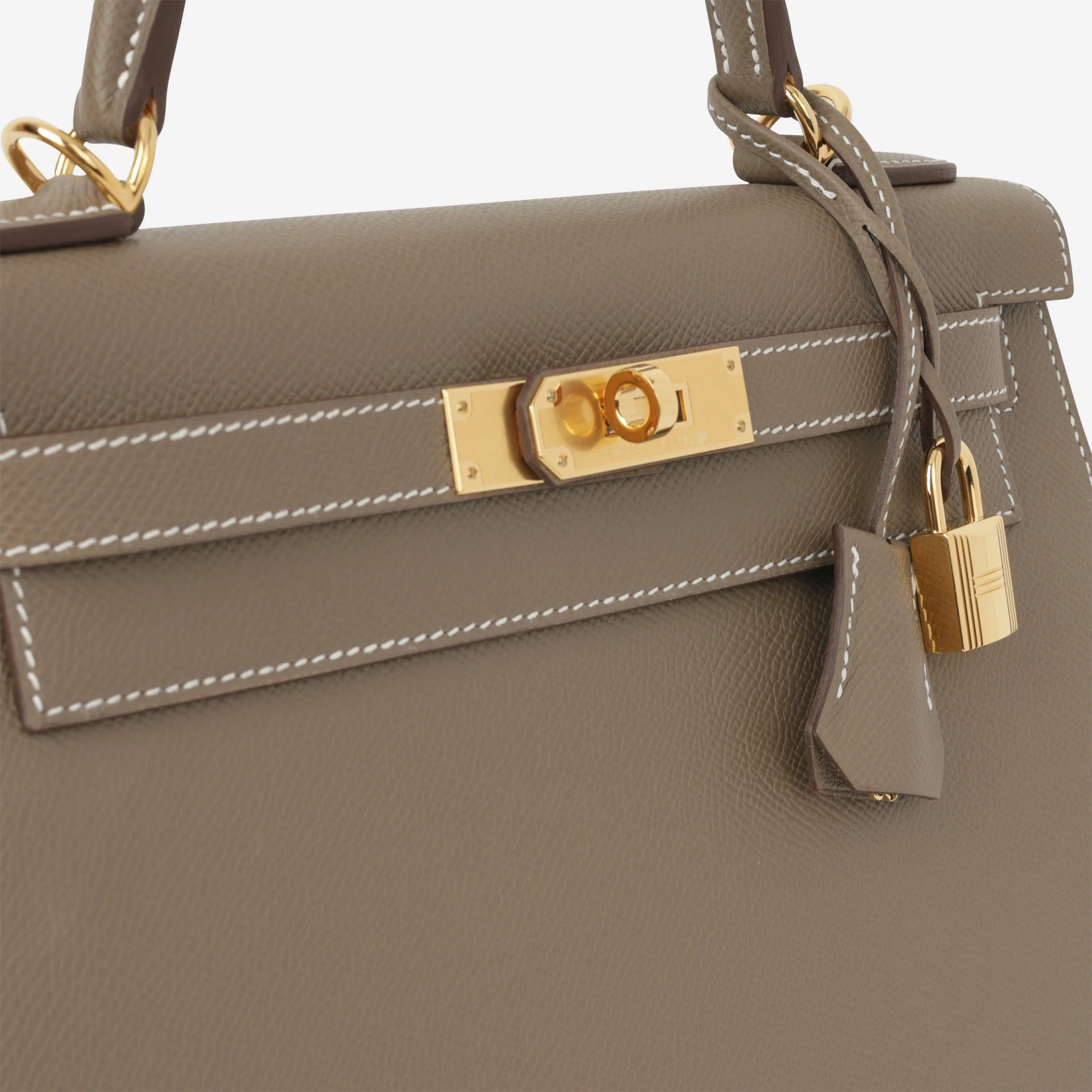 Hermès Kelly 28 - Etoupe Epsom | Gold Hardware - Image 9