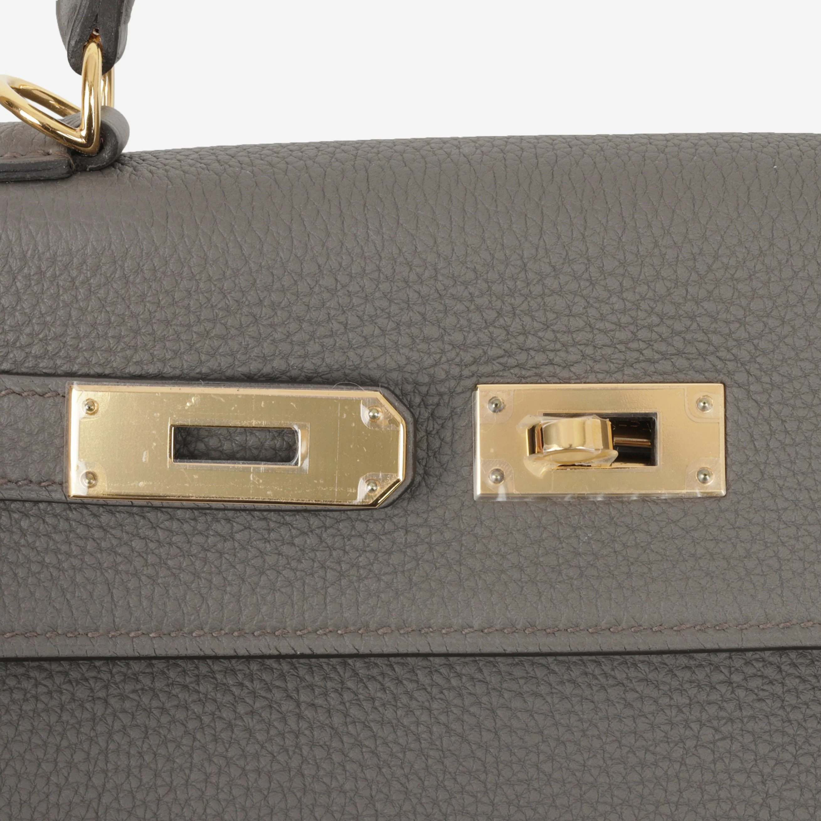 Hermès Kelly 28 - Gris Etain Togo | Gold Hardware - Image 9