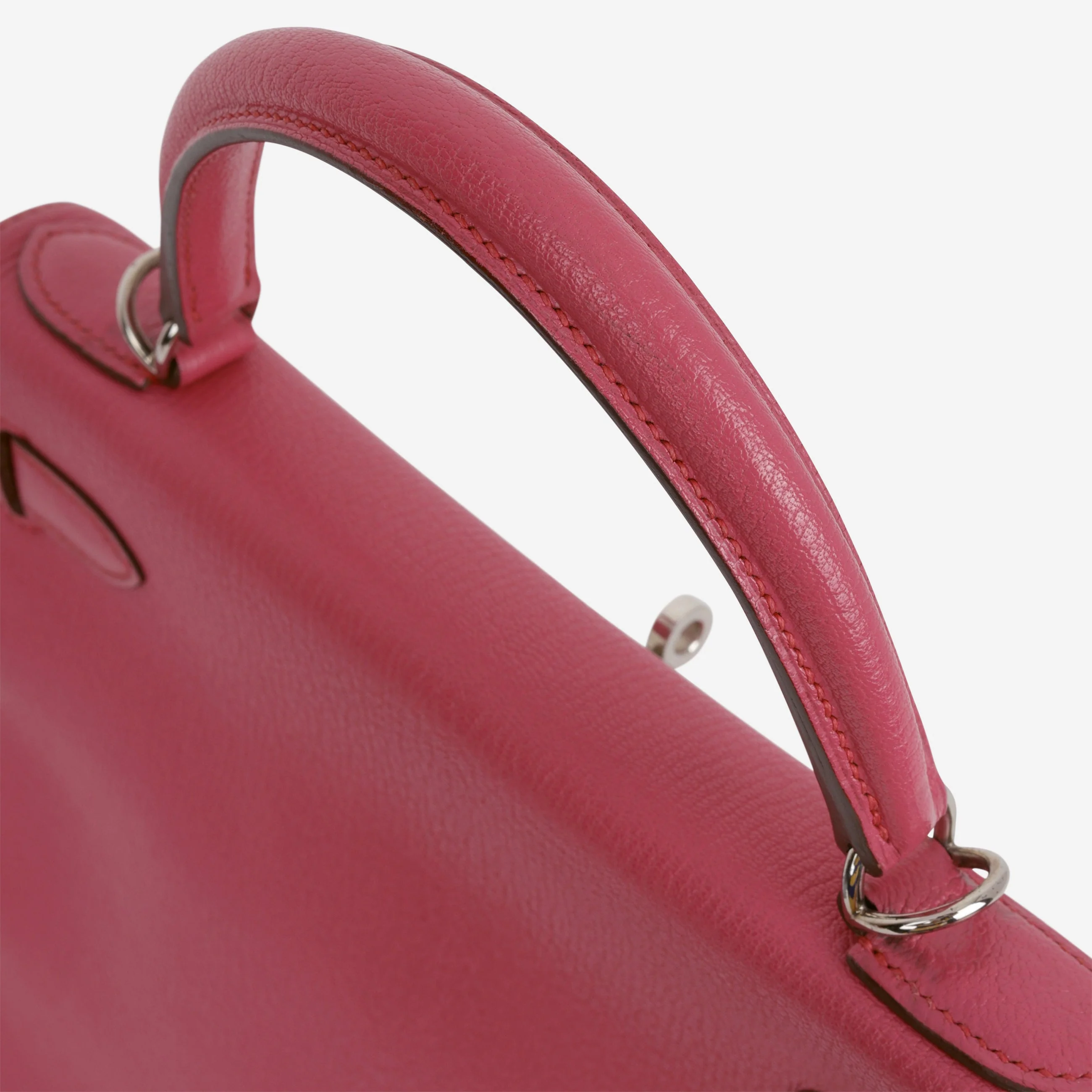 Hermès Kelly 28 - Rose Shocking Chevre | Palladium Hardware - Image 12