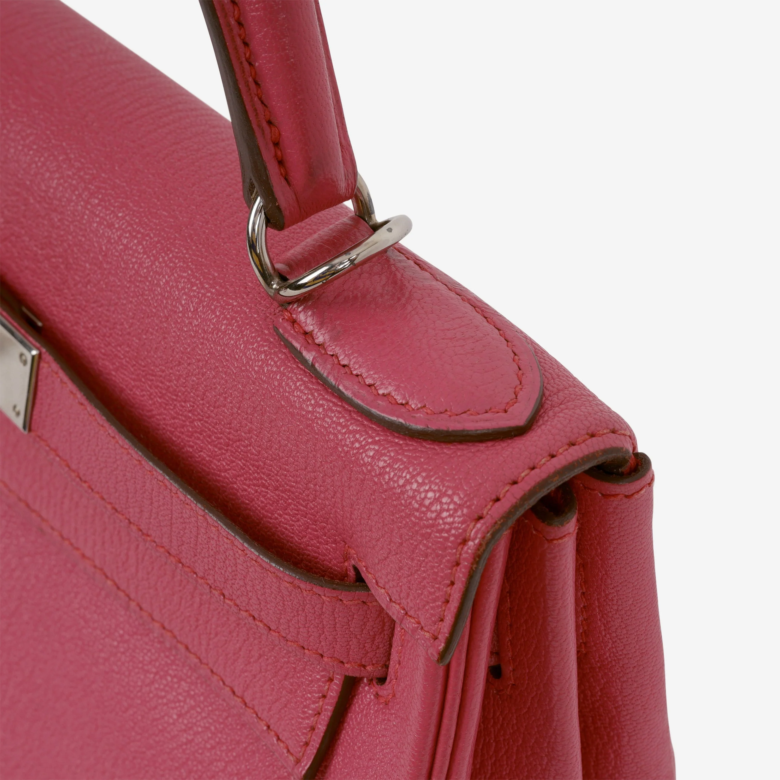 Hermès Kelly 28 - Rose Shocking Chevre | Palladium Hardware - Image 7