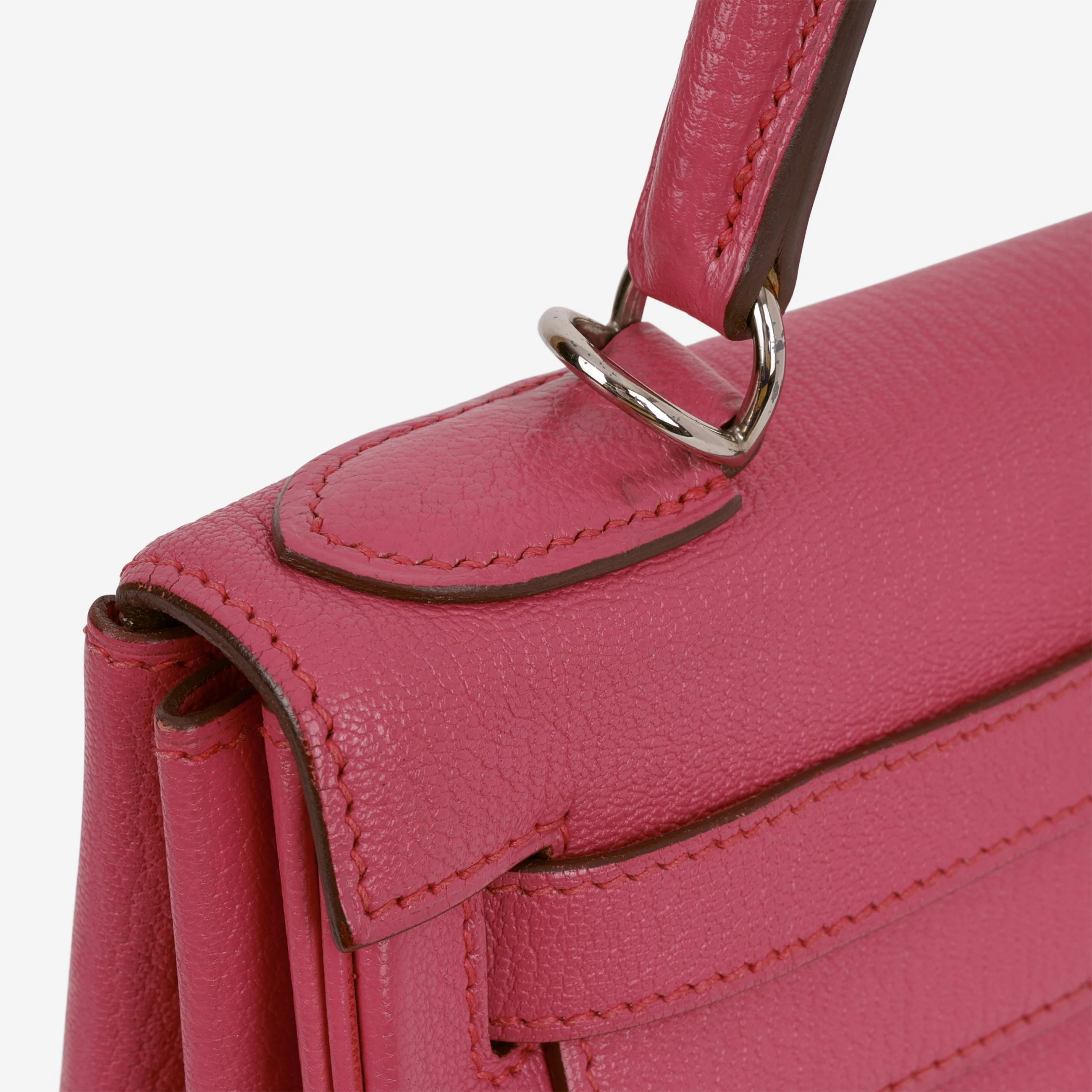 Hermès Kelly 28 - Rose Shocking Chevre | Palladium Hardware - Image 8