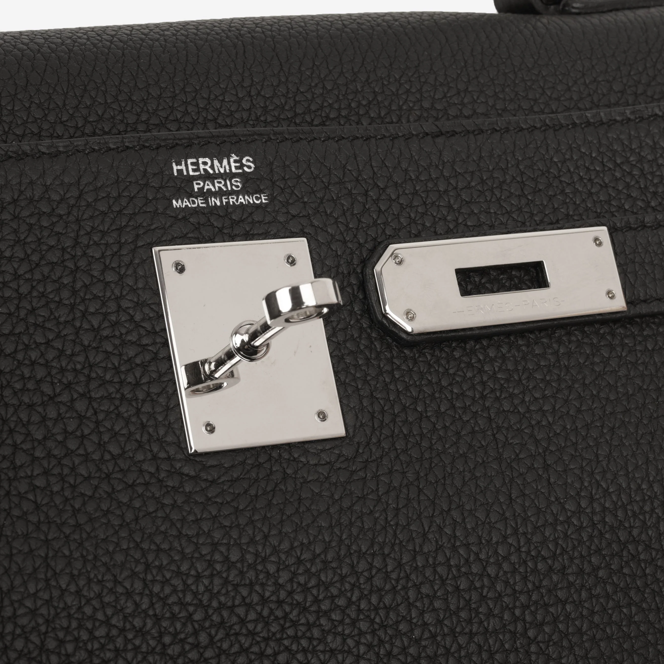 Hermès Kelly 32 - Black Togo | Palladium Hardware - Image 10