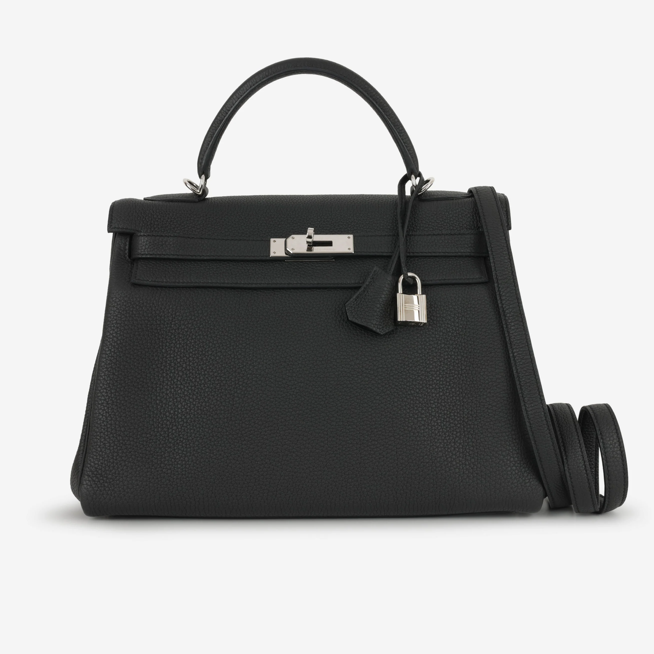 Hermès Kelly 32 - Black Togo | Palladium Hardware - Image 2