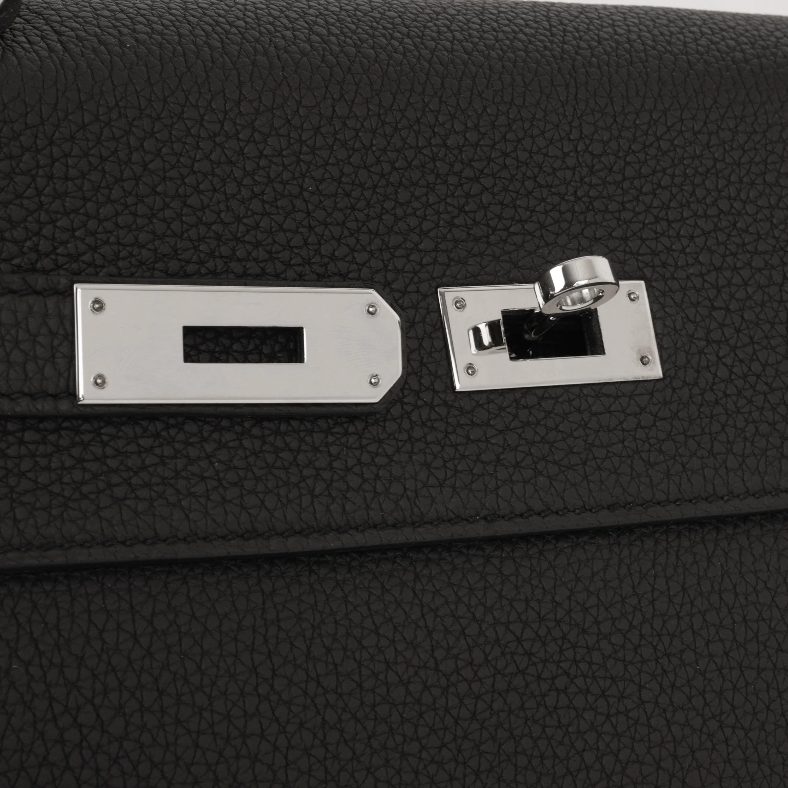 Hermès Kelly 32 - Black Togo | Palladium Hardware - Image 9