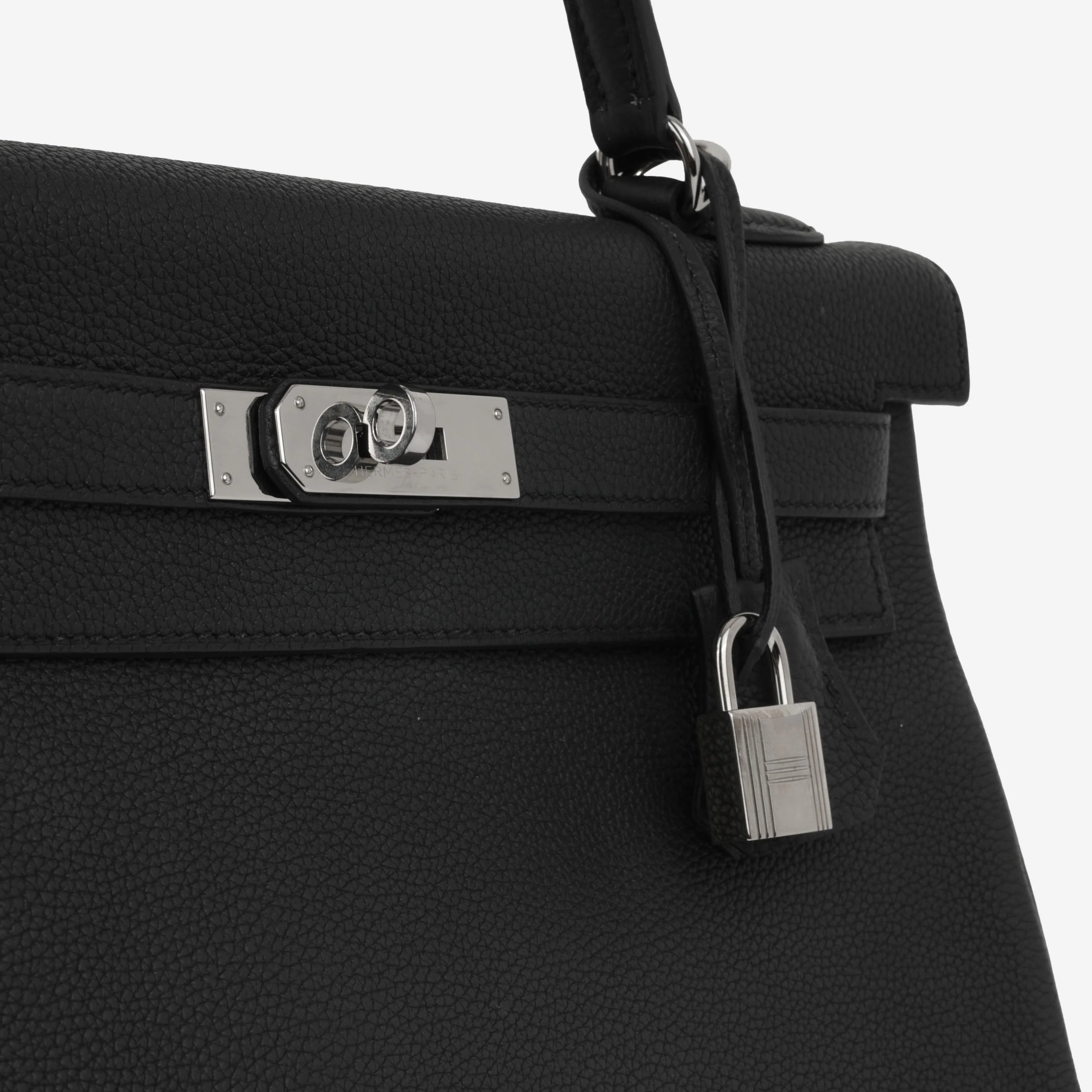 Hermès Kelly 32 - Black Togo | Palladium Hardware - Image 23