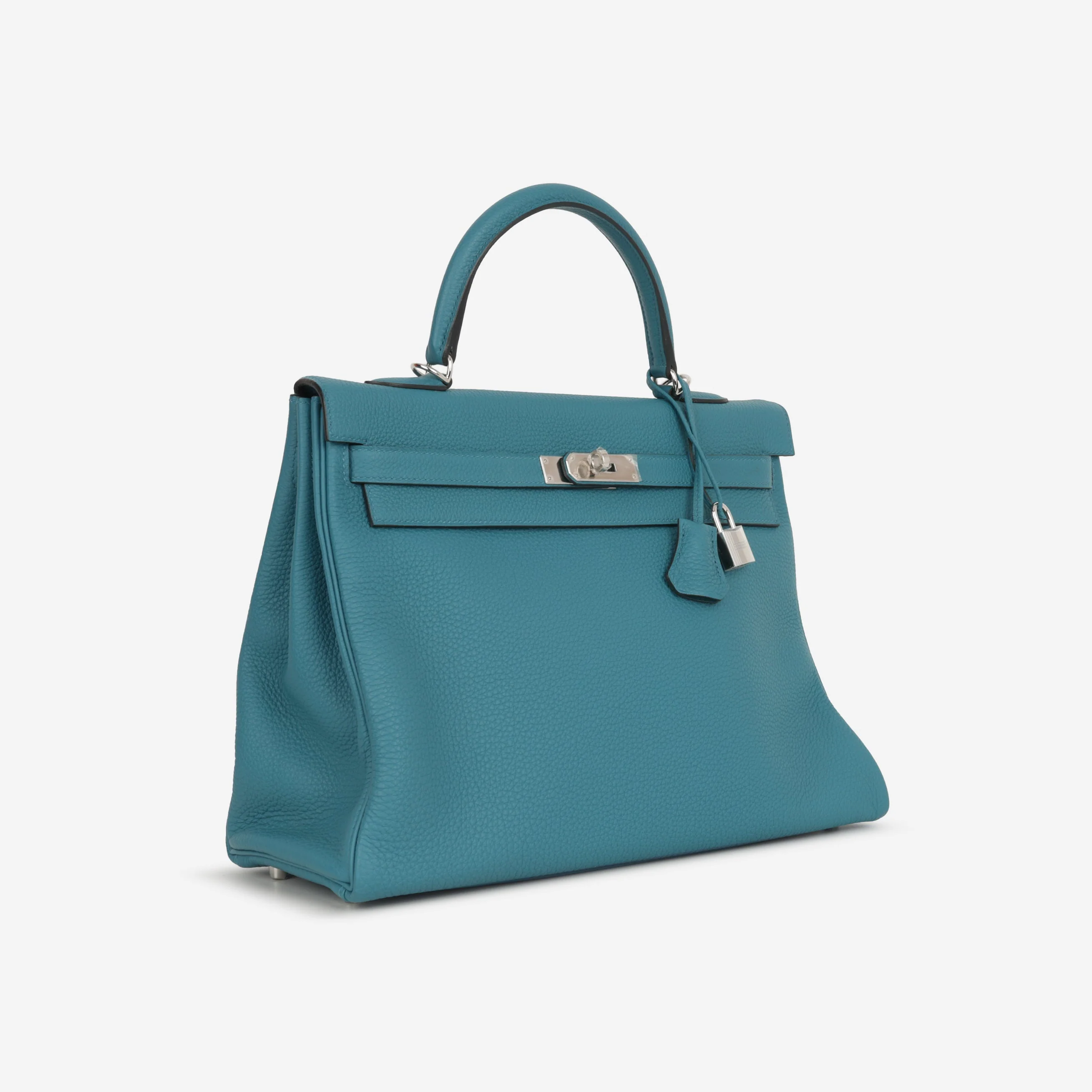 Hermès Kelly 32 - Blue Izmir Togo | Palladium Hardware - Image 4