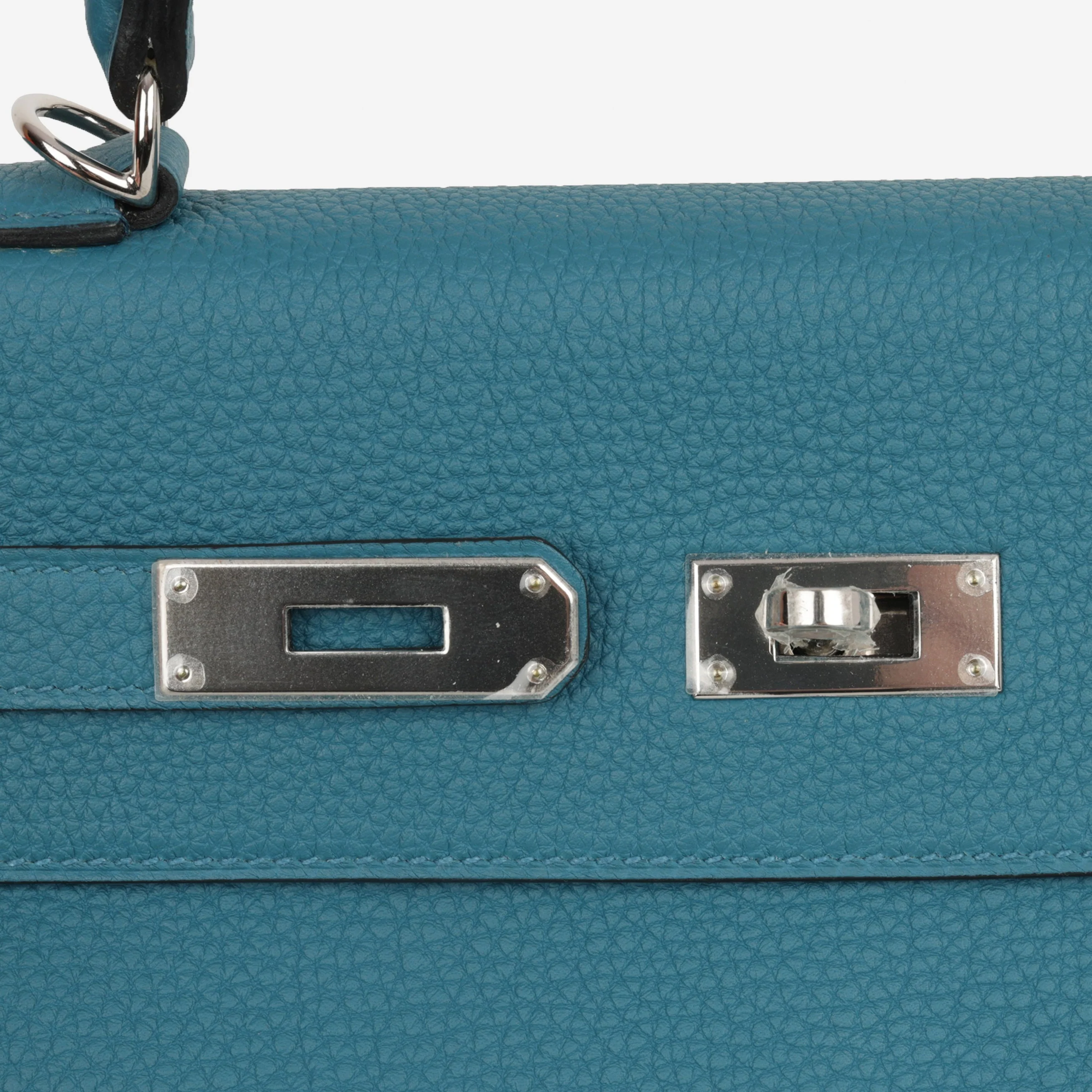 Hermès Kelly 32 - Blue Izmir Togo | Palladium Hardware - Image 9