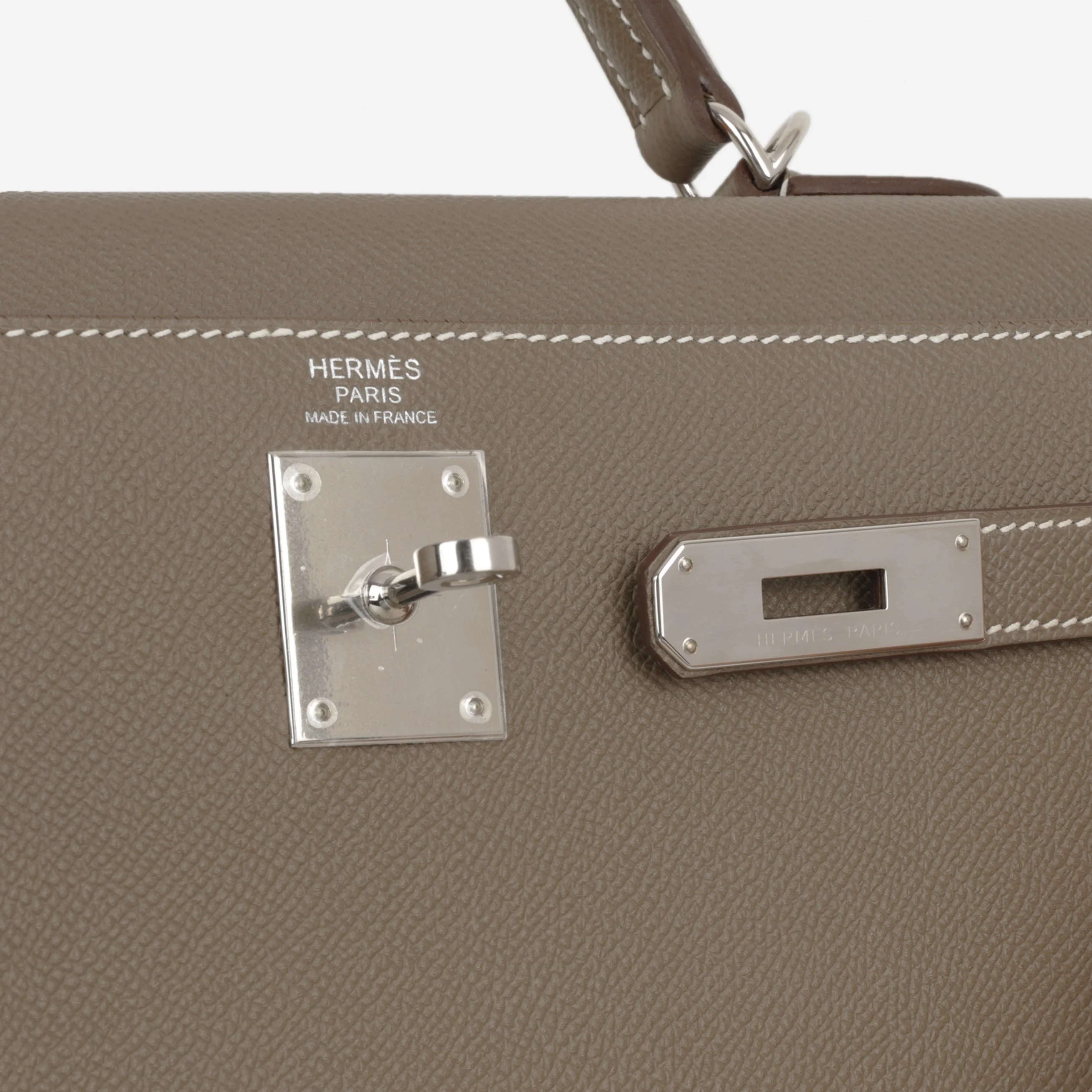 Hermès Kelly 32 - Etoupe Epsom | Palladium Hardware - Image 10