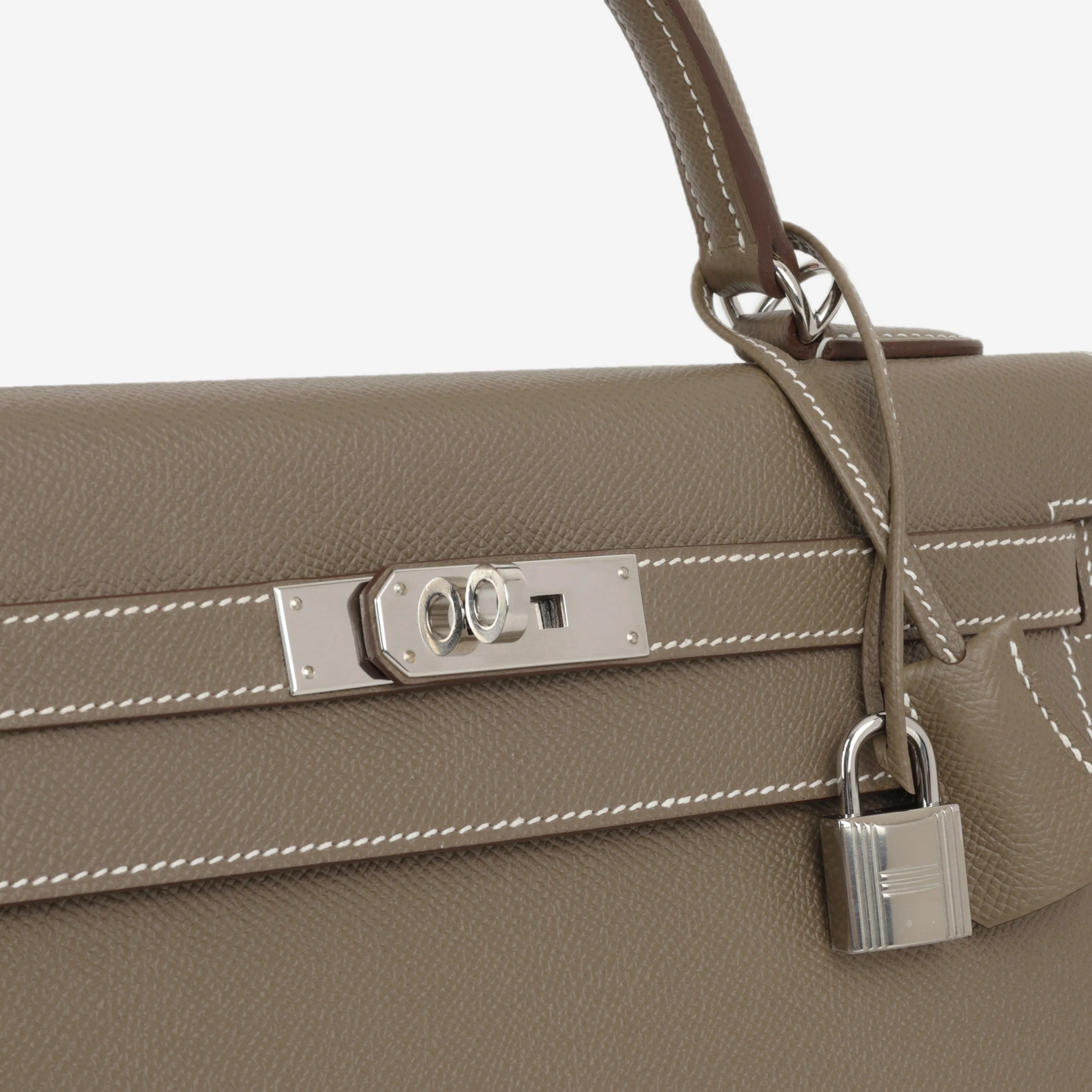 Hermès Kelly 32 - Etoupe Epsom | Palladium Hardware - Image 11