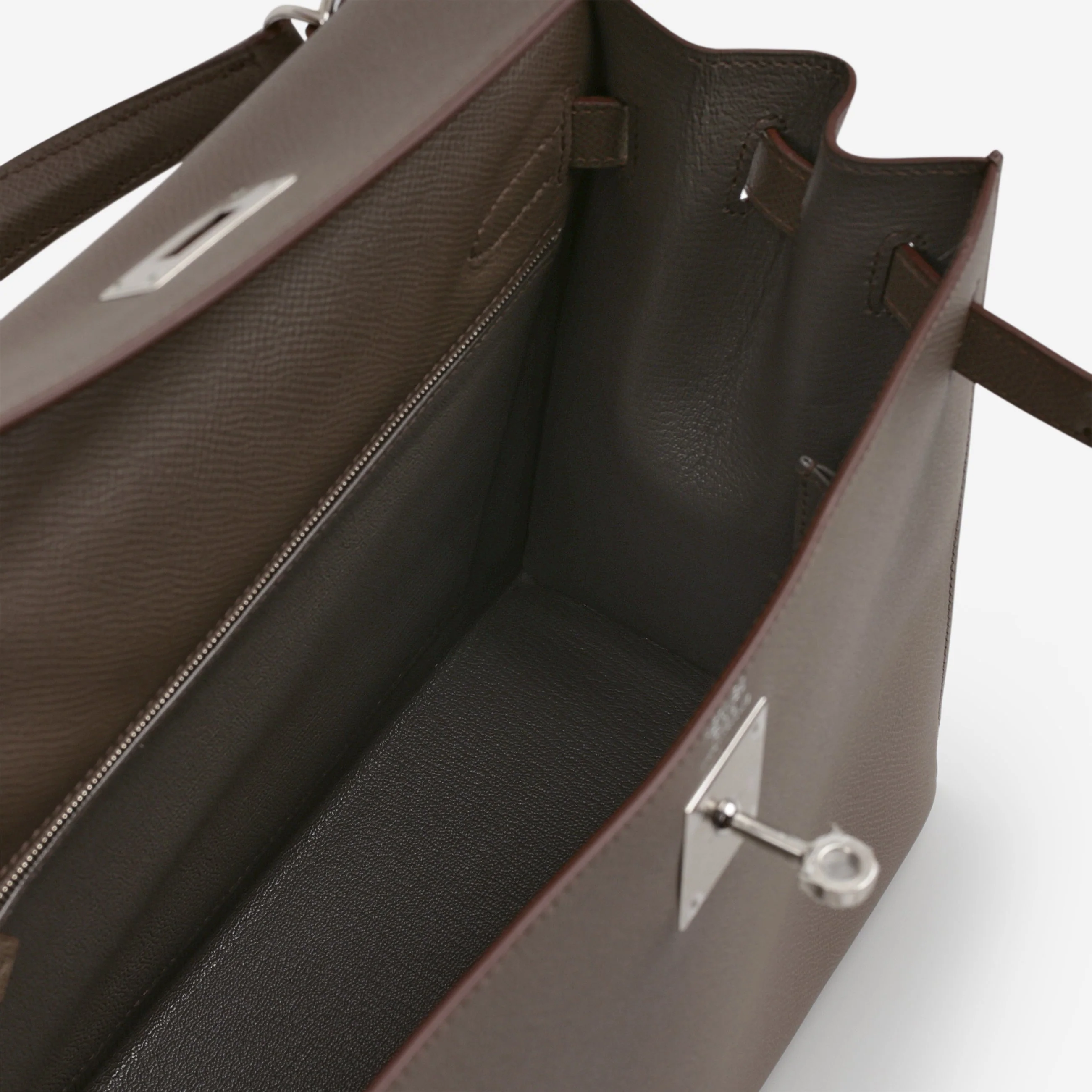 Hermès Kelly 32 - Gris Etain Epsom | Palladium Hardware - Image 6