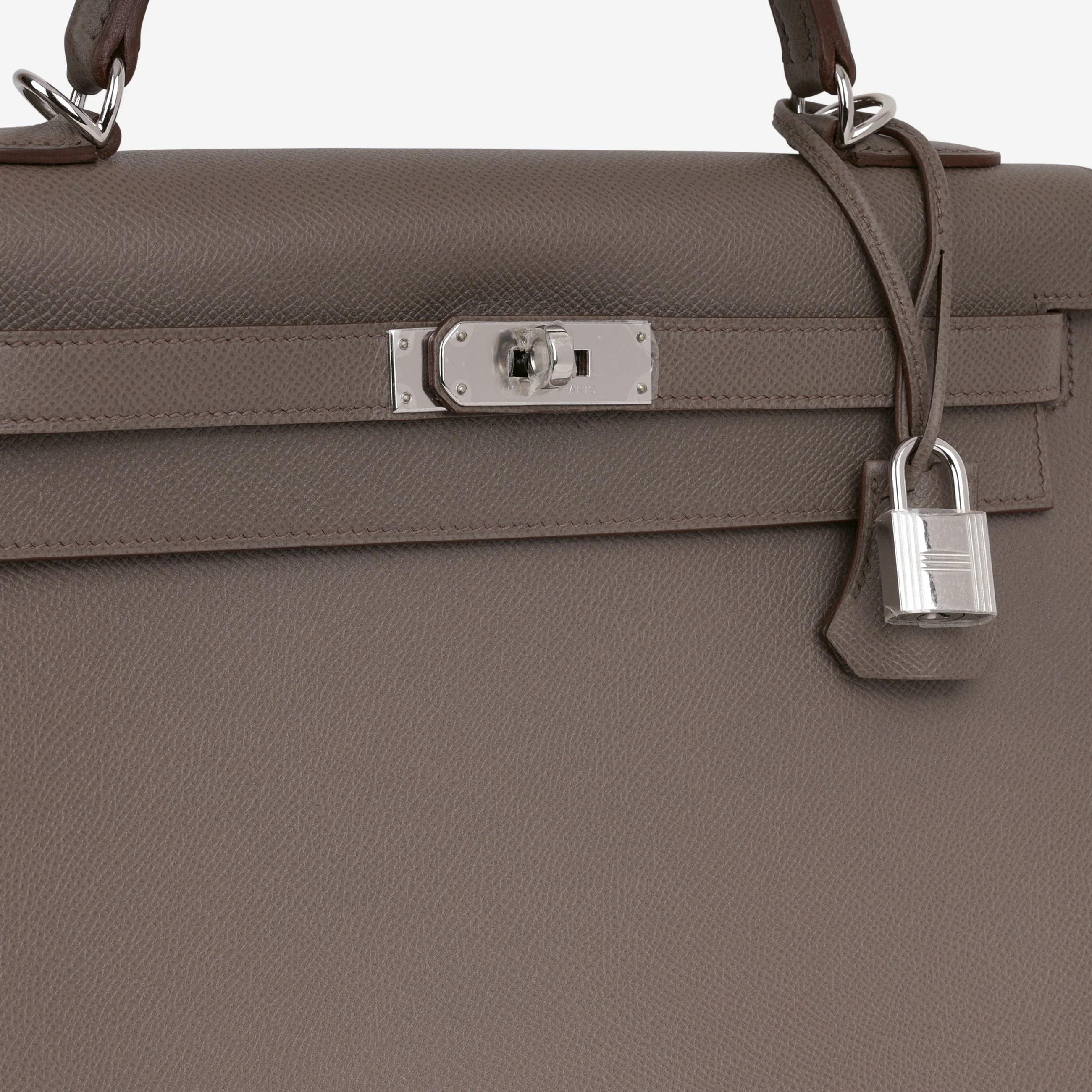 Hermès Kelly 32 - Gris Etain Epsom | Palladium Hardware - Image 9