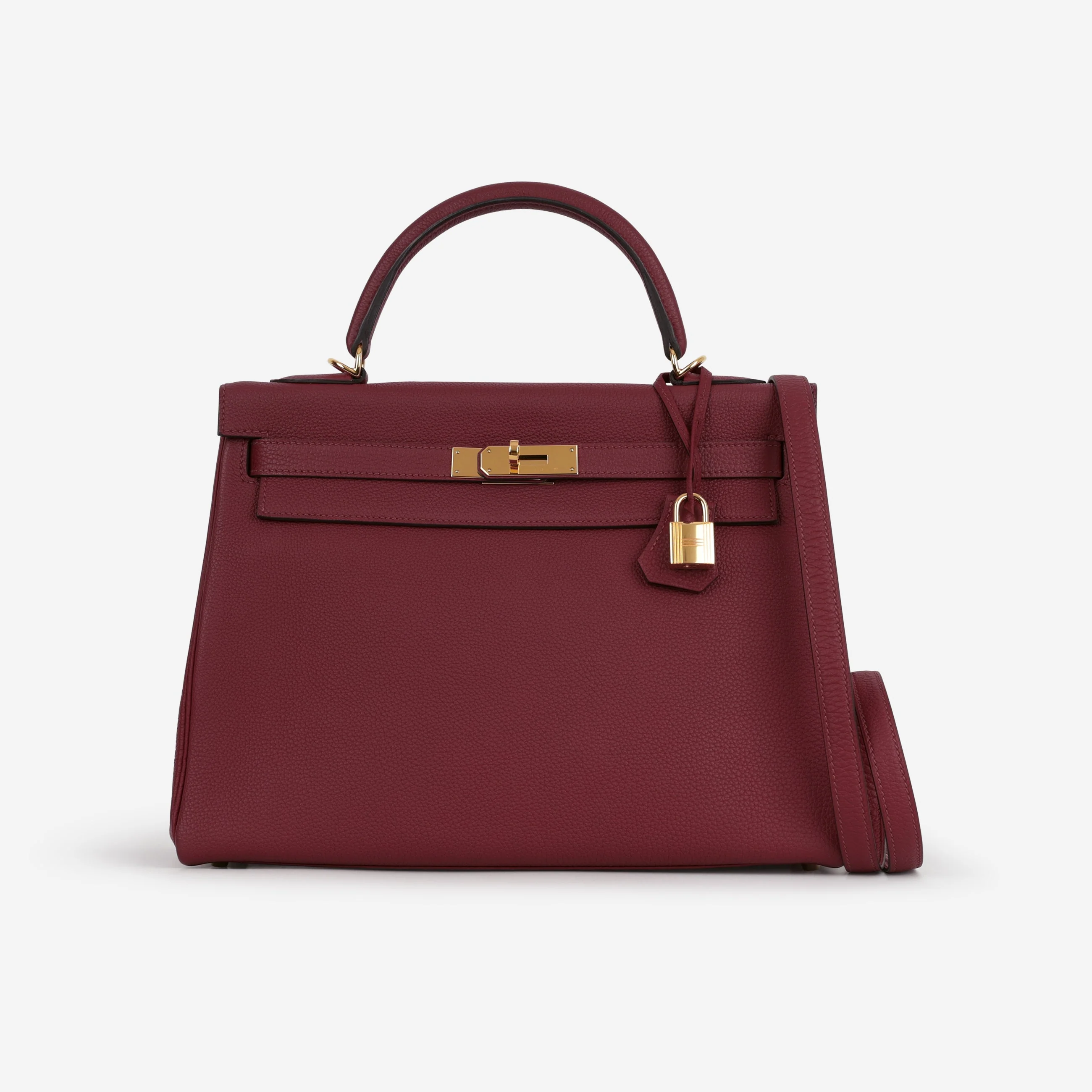 Hermès Kelly 32 - Rouge Grenat Togo | Gold Hardware - Image 2