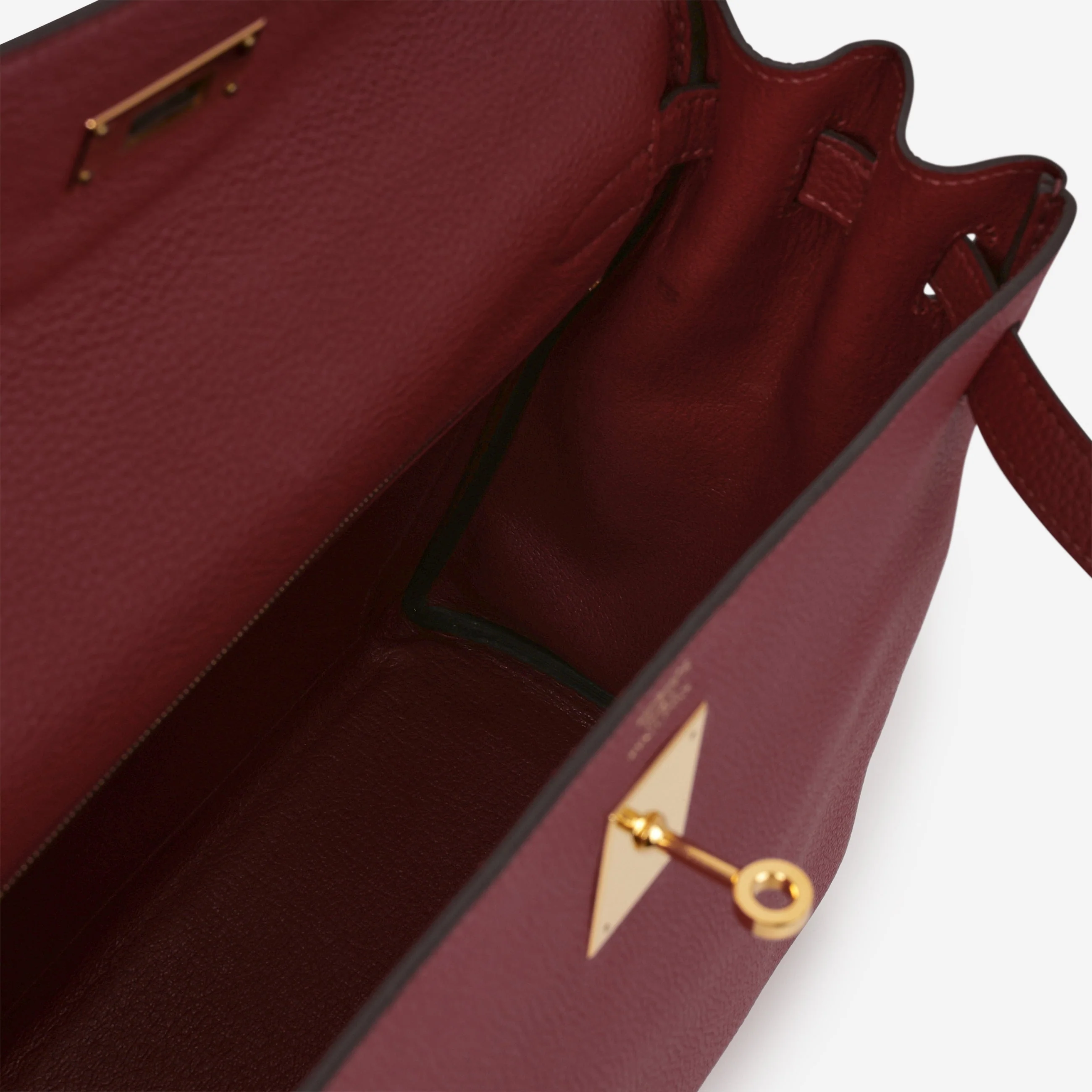 Hermès Kelly 32 - Rouge Grenat Togo | Gold Hardware - Image 6