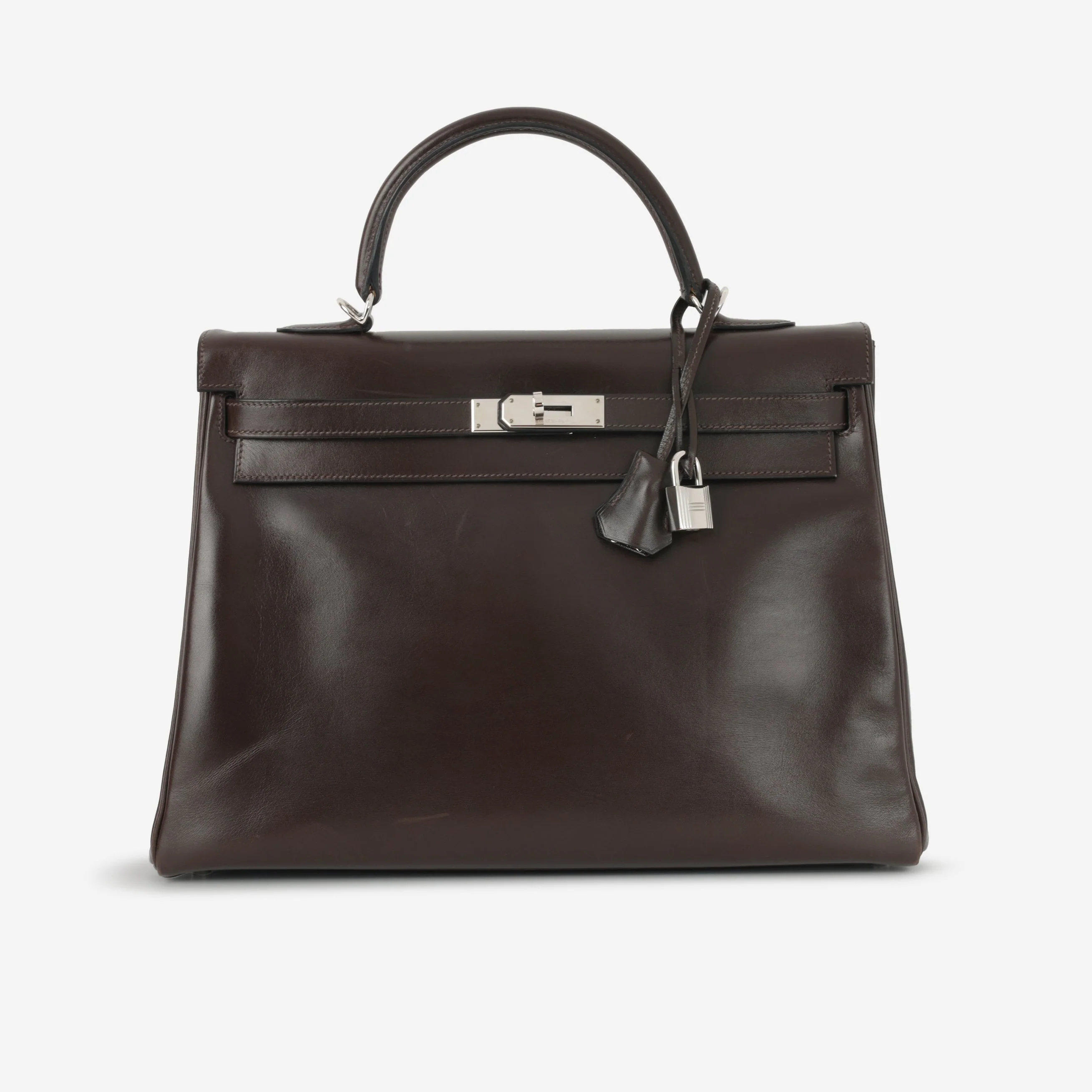 Hermès Kelly 35 - Ebene Box Calf Retourne | Palladium Hardware