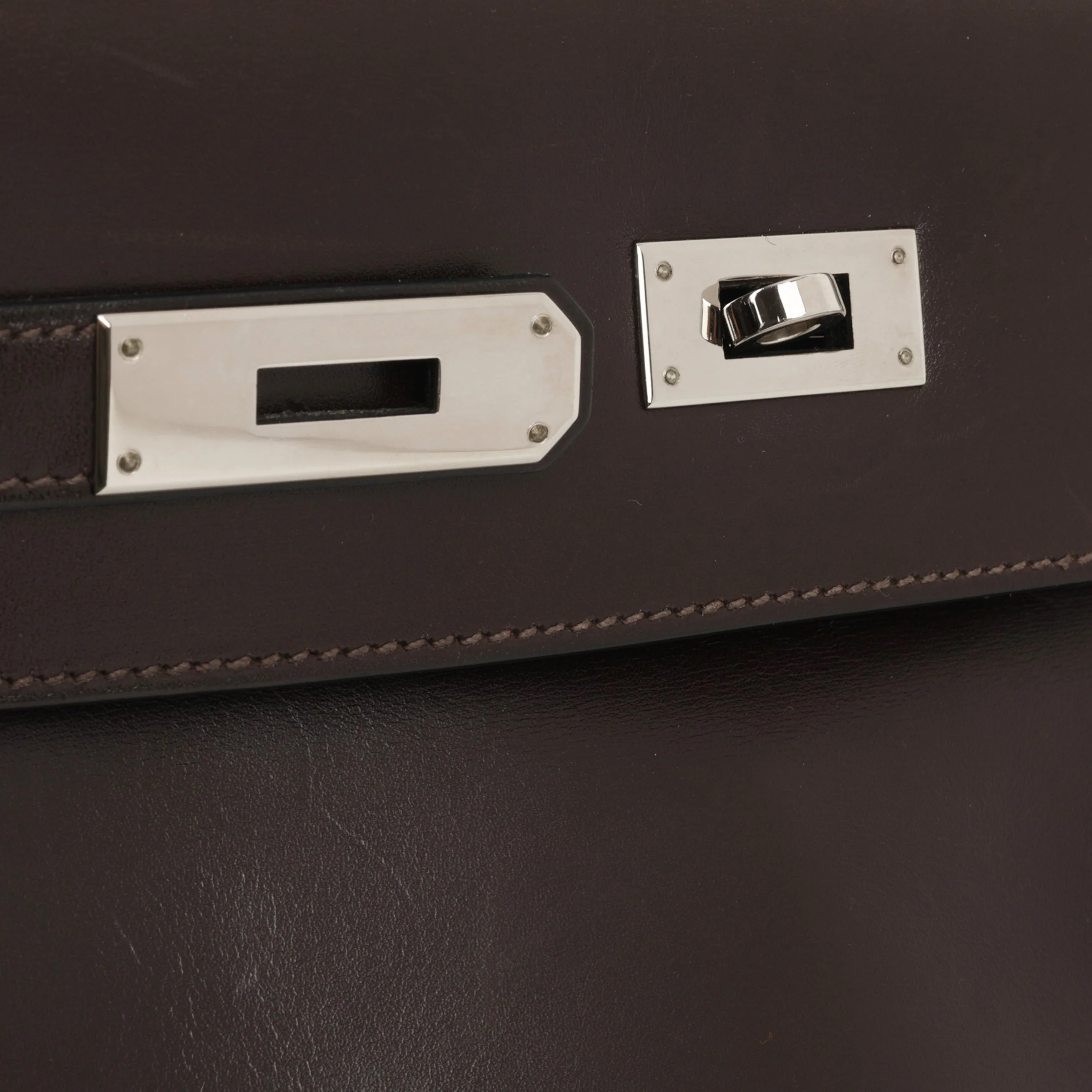 Hermès Kelly 35 - Ebene Box Calf Retourne | Palladium Hardware - Image 11