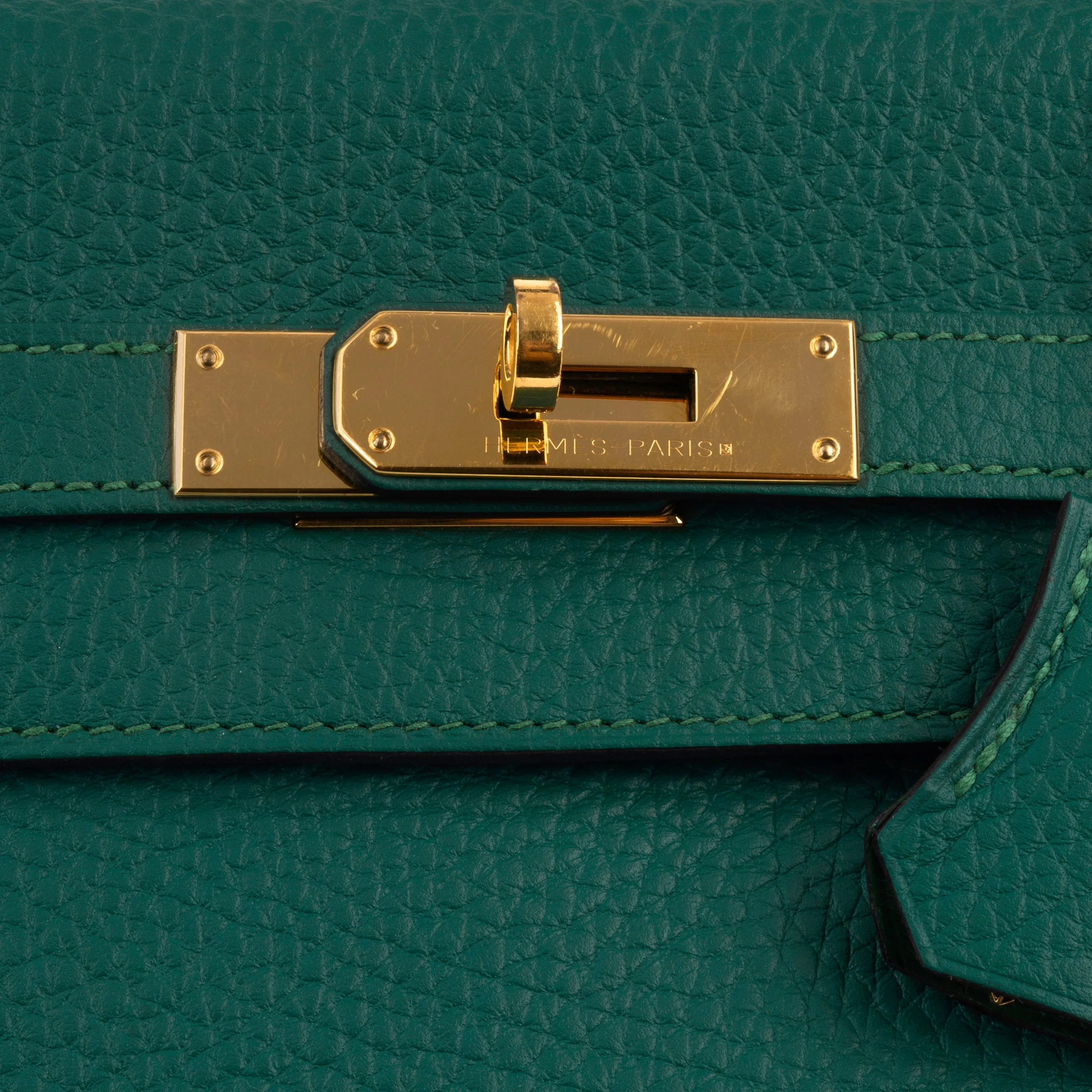 Hermès Kelly 35 - Malachite Clemence | Gold Hardware - Image 4