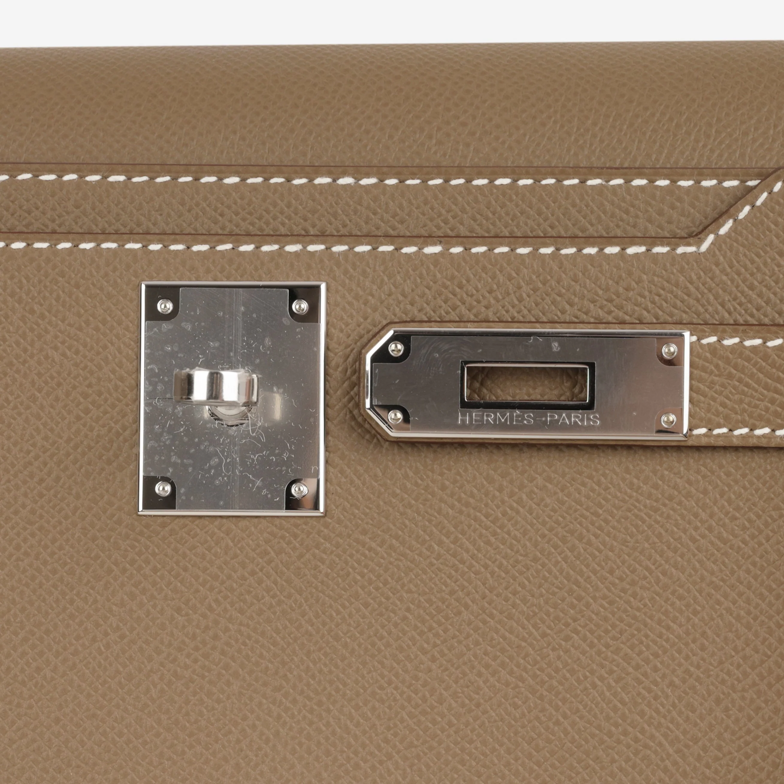 Hermès Kelly Dépêches 25 - Etoupe Epsom | Palladium Hardware - Image 7