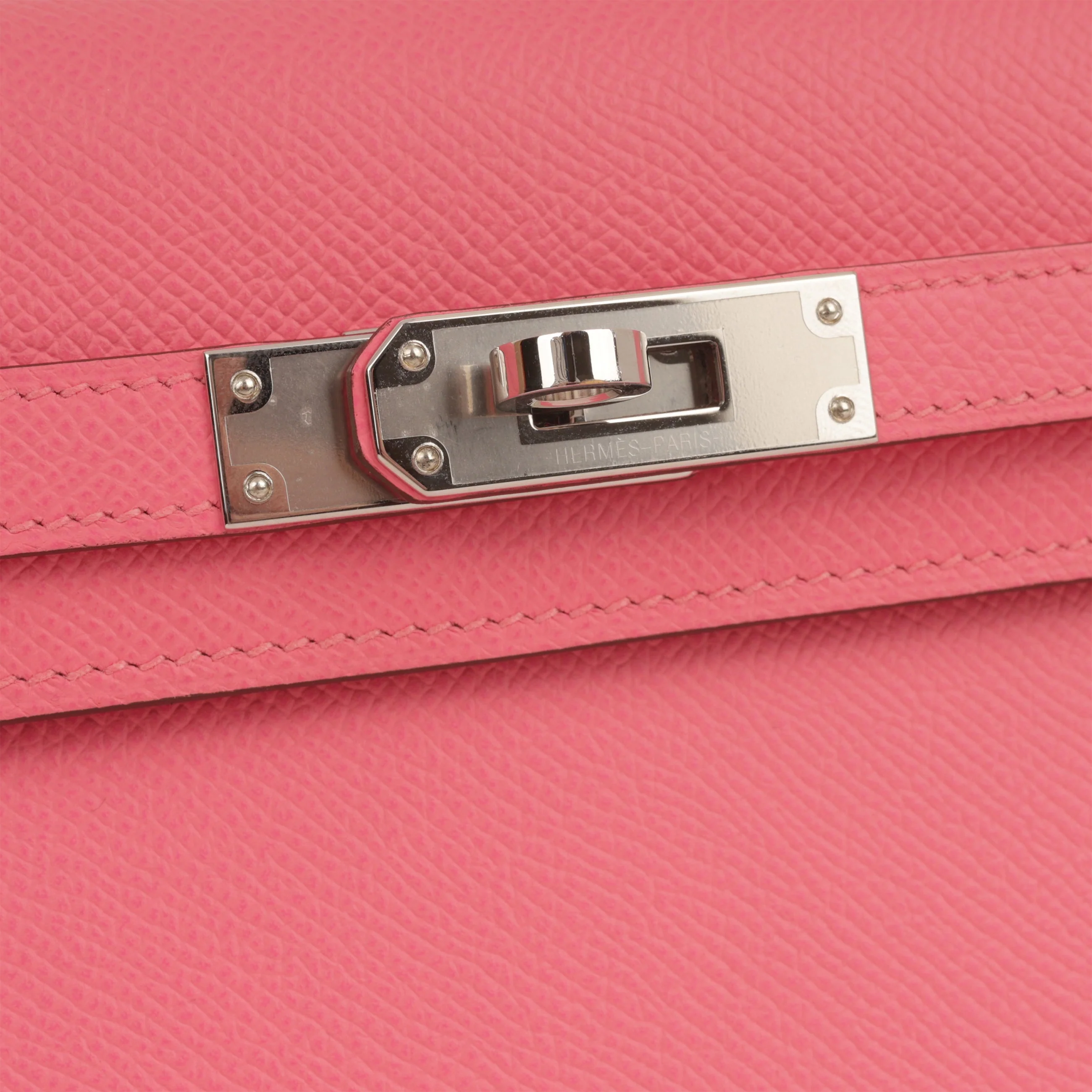 Hermès Kelly Elan - Rose Azalee Epsom | Palladium Hardware - Image 8