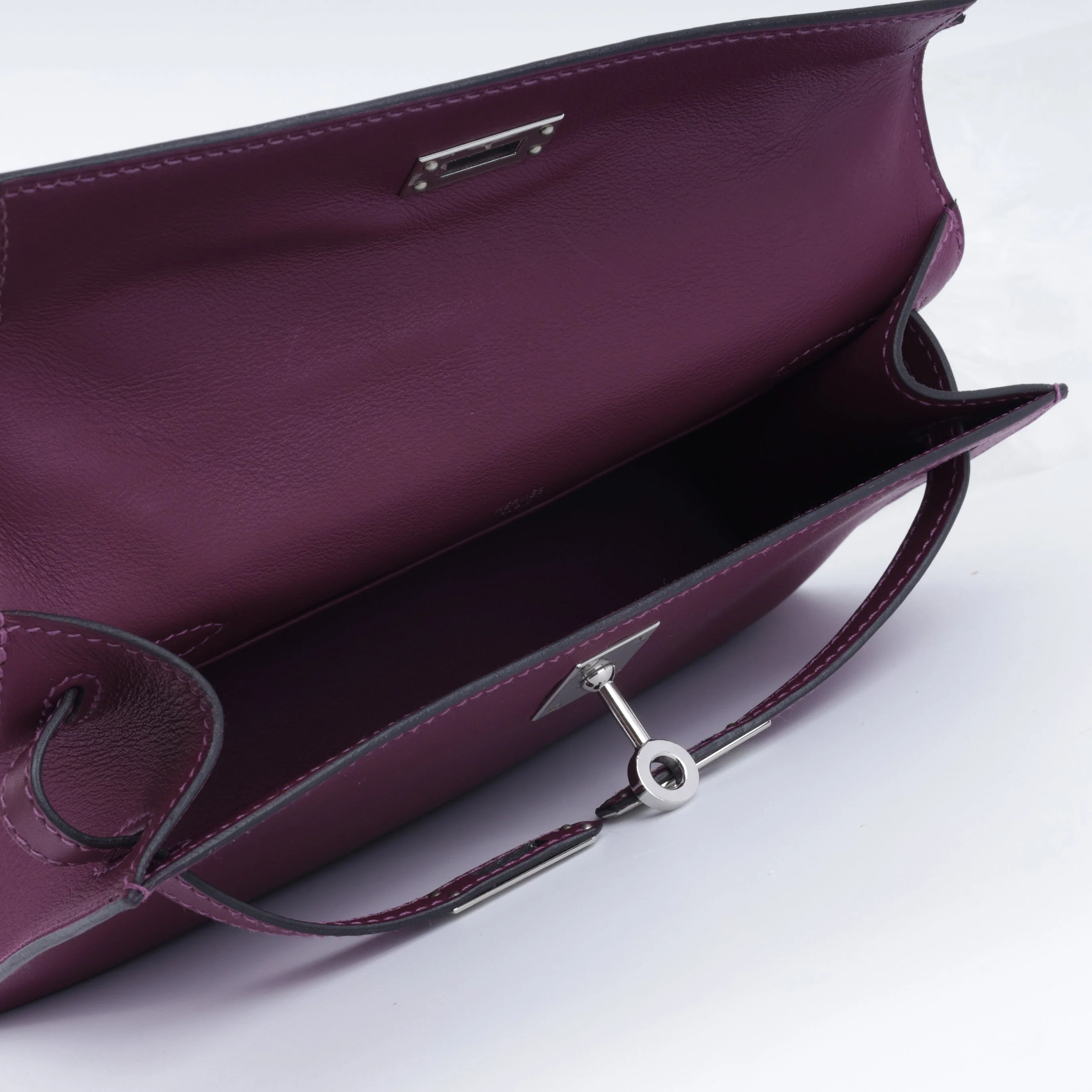 Hermès Kelly Pochette - Anemone Swift | Palladium Hardware - Image 5