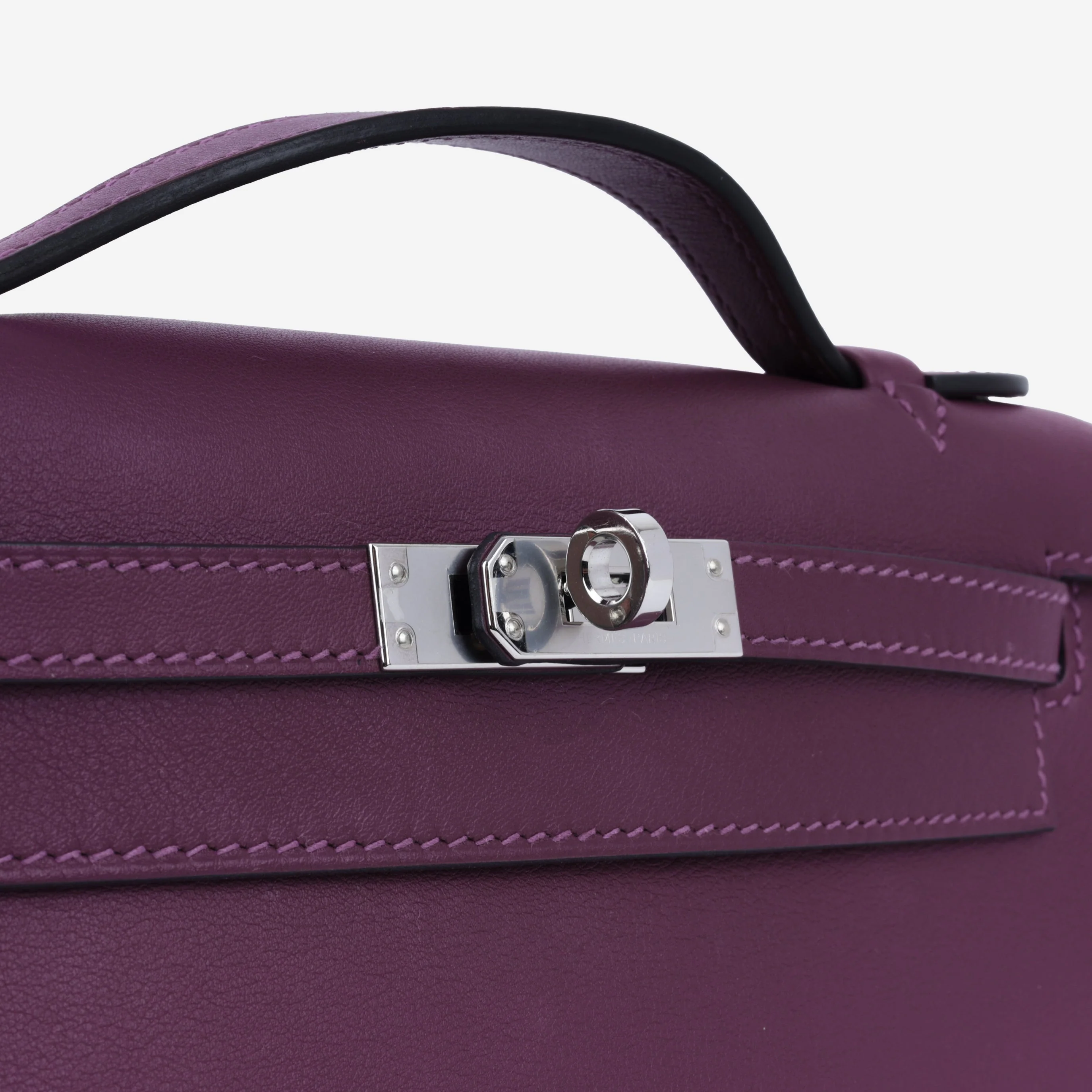 Hermès Kelly Pochette - Anemone Swift | Palladium Hardware - Image 8