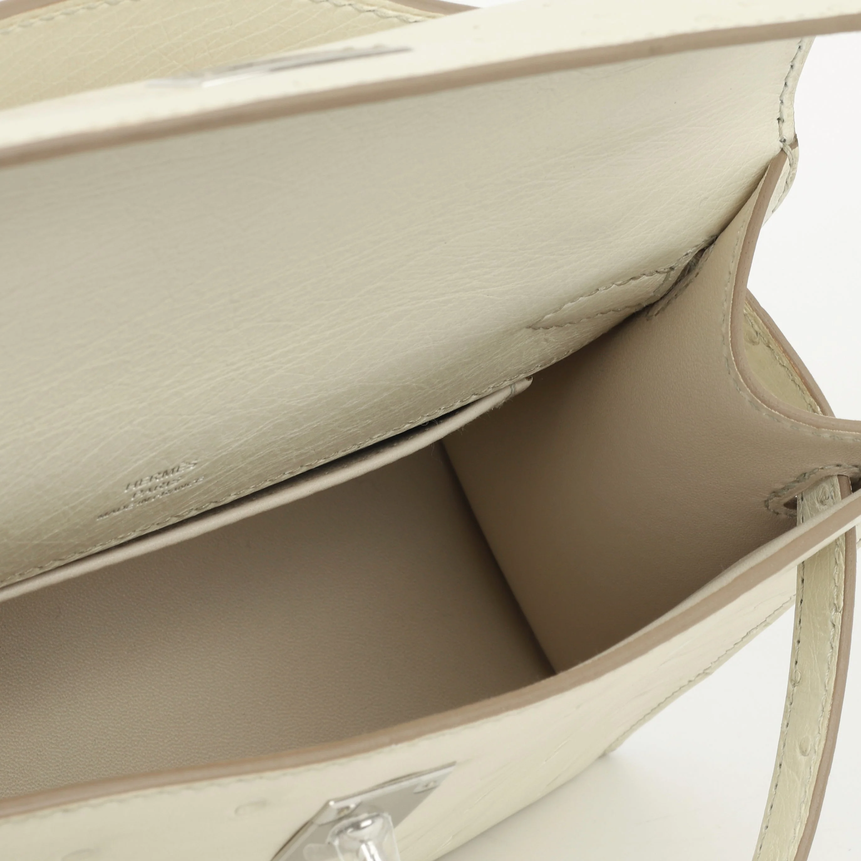 Hermès Kelly Pochette - Beton Ostrich | Palladium Hardware (NWT) - Image 3