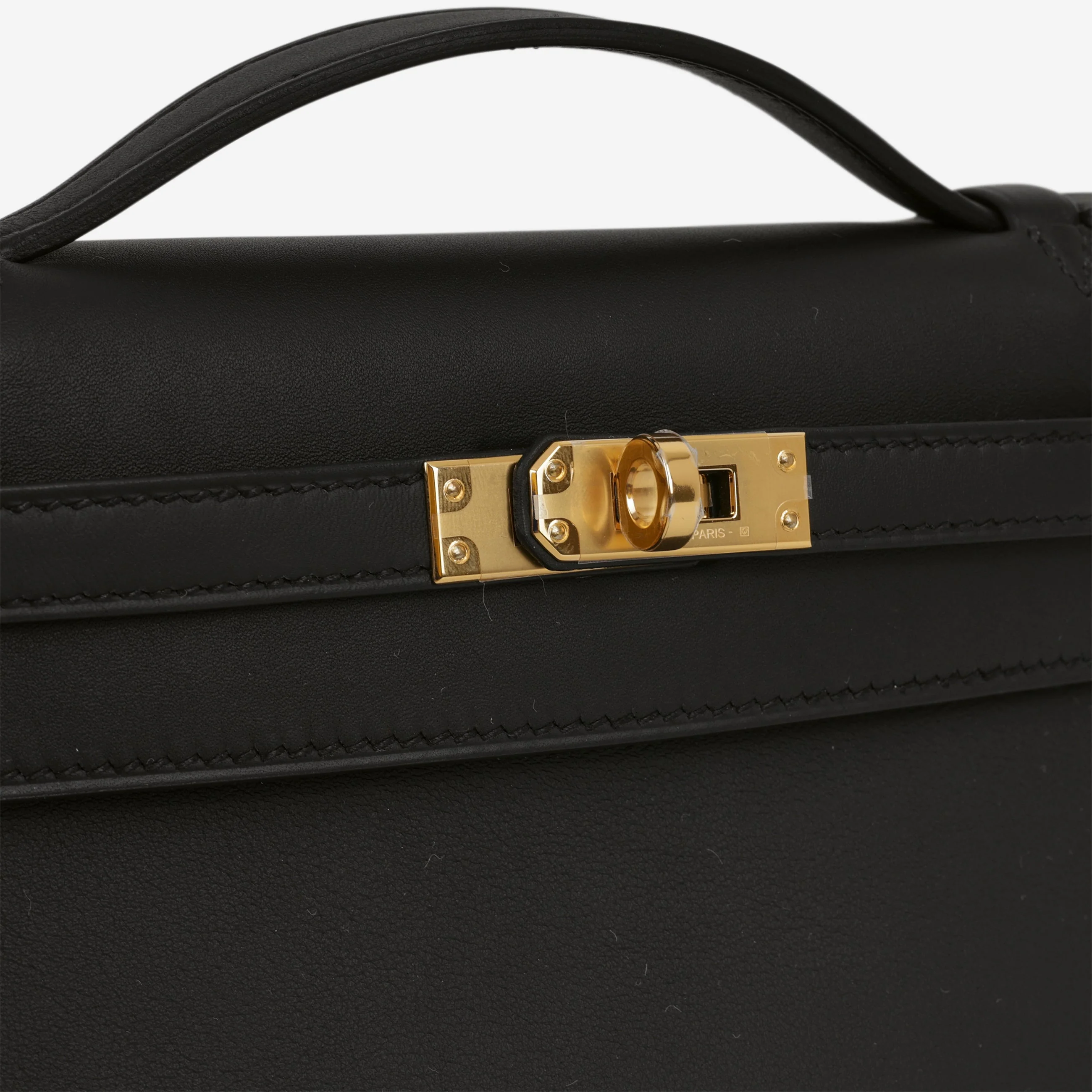Hermès Kelly Pochette - Black Swift | Gold Hardware - Image 7