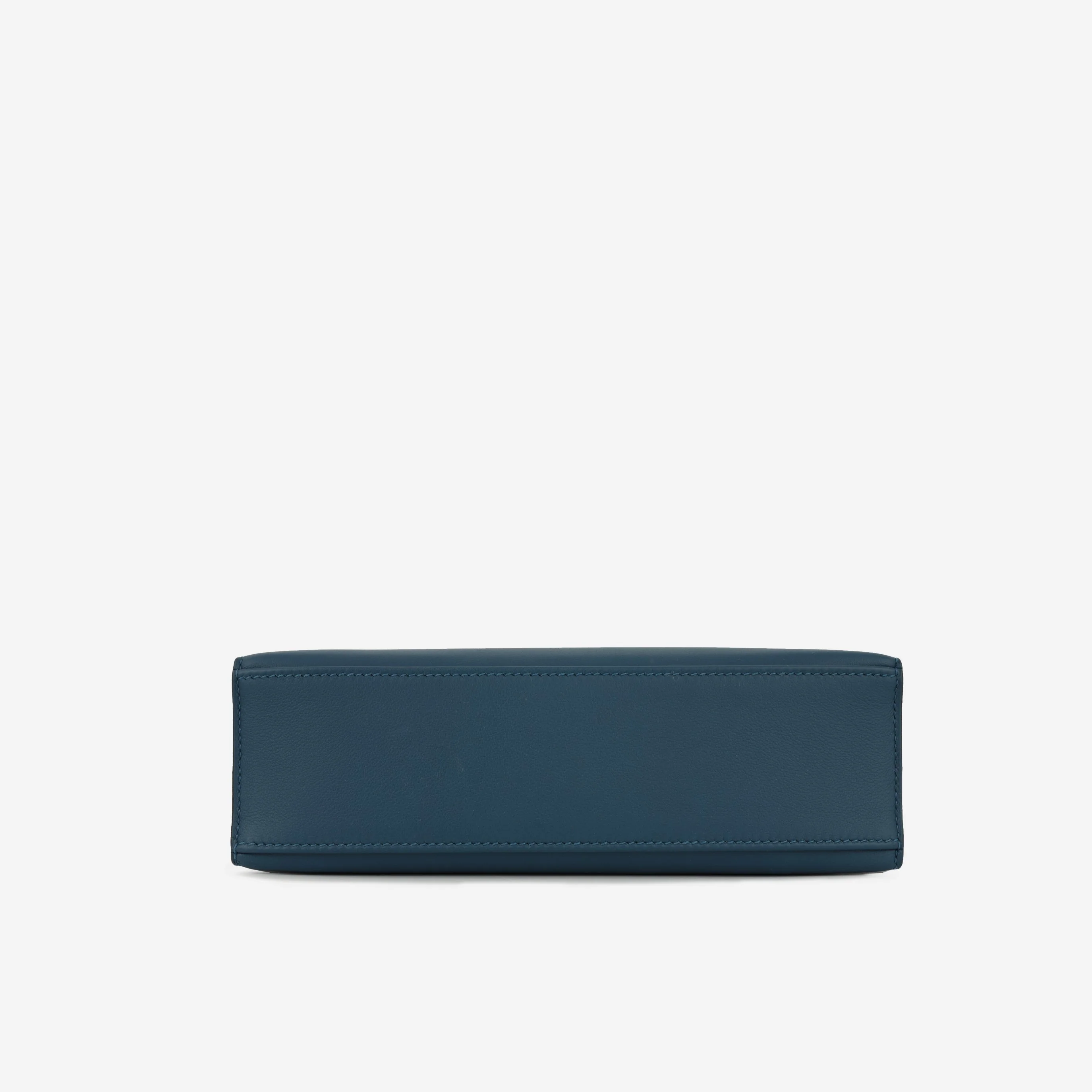 Hermès Kelly Pochette - Bleu Colvert Swift |  Palladium Hardware - Image 4