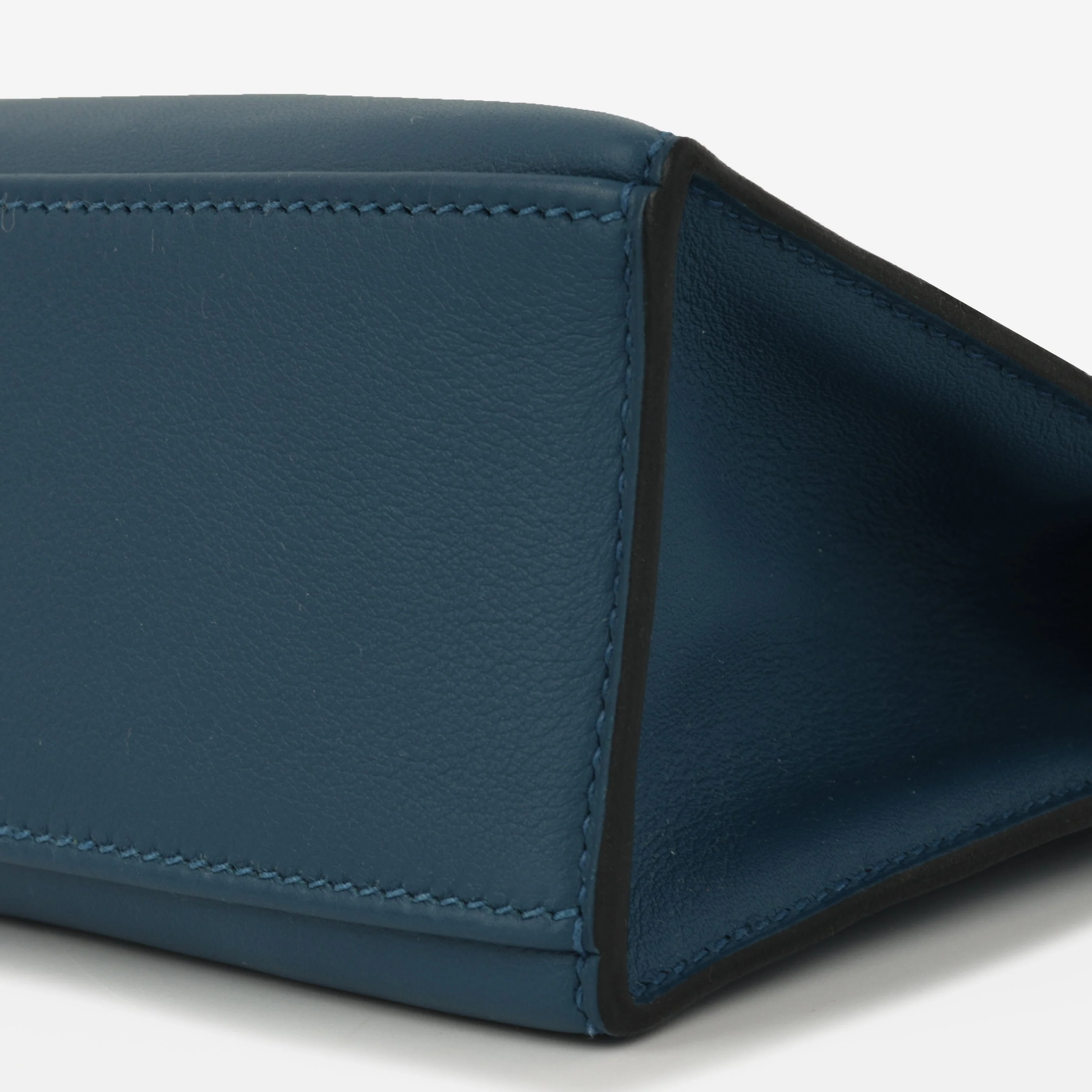 Hermès Kelly Pochette - Bleu Colvert Swift |  Palladium Hardware - Image 5