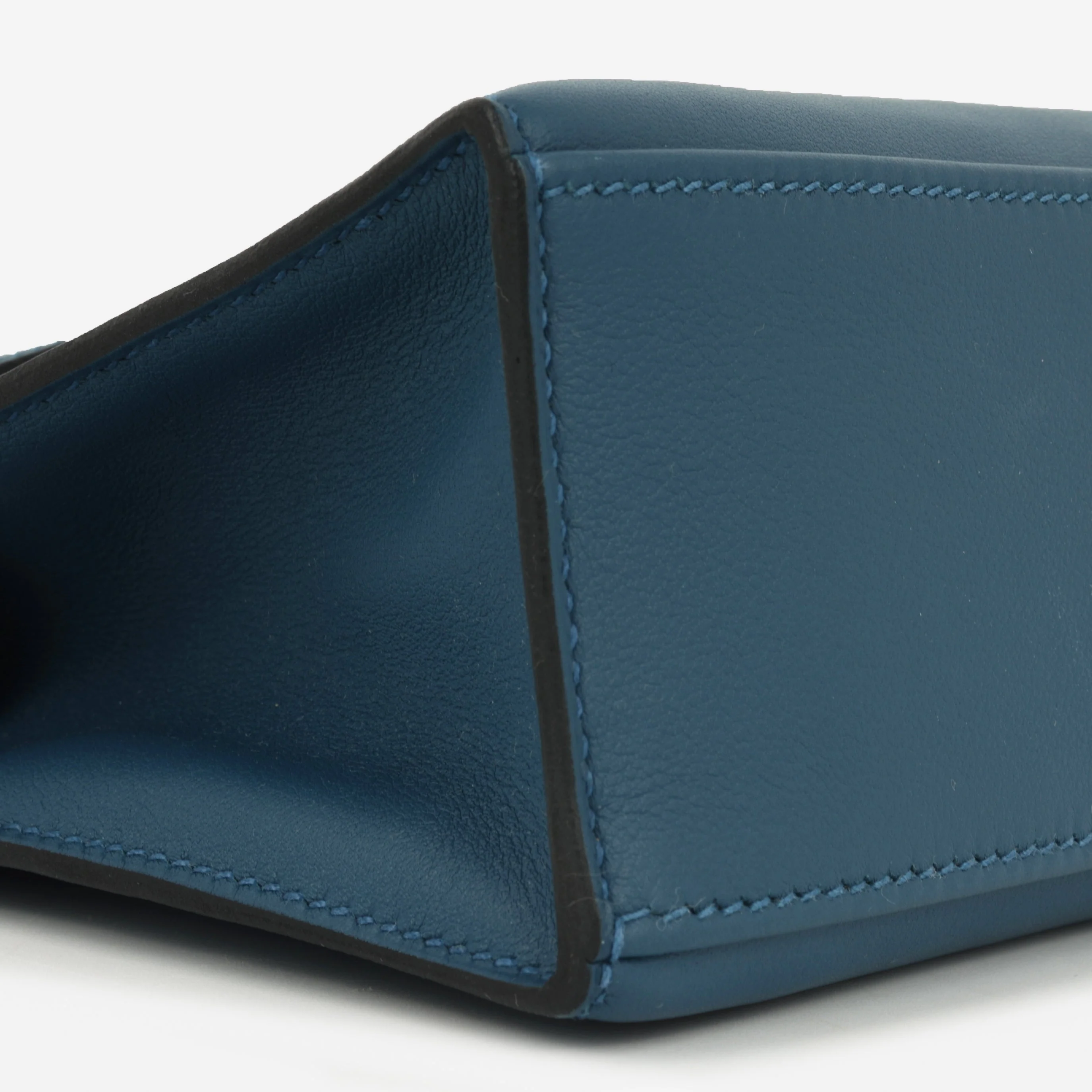 Hermès Kelly Pochette - Bleu Colvert Swift |  Palladium Hardware - Image 6