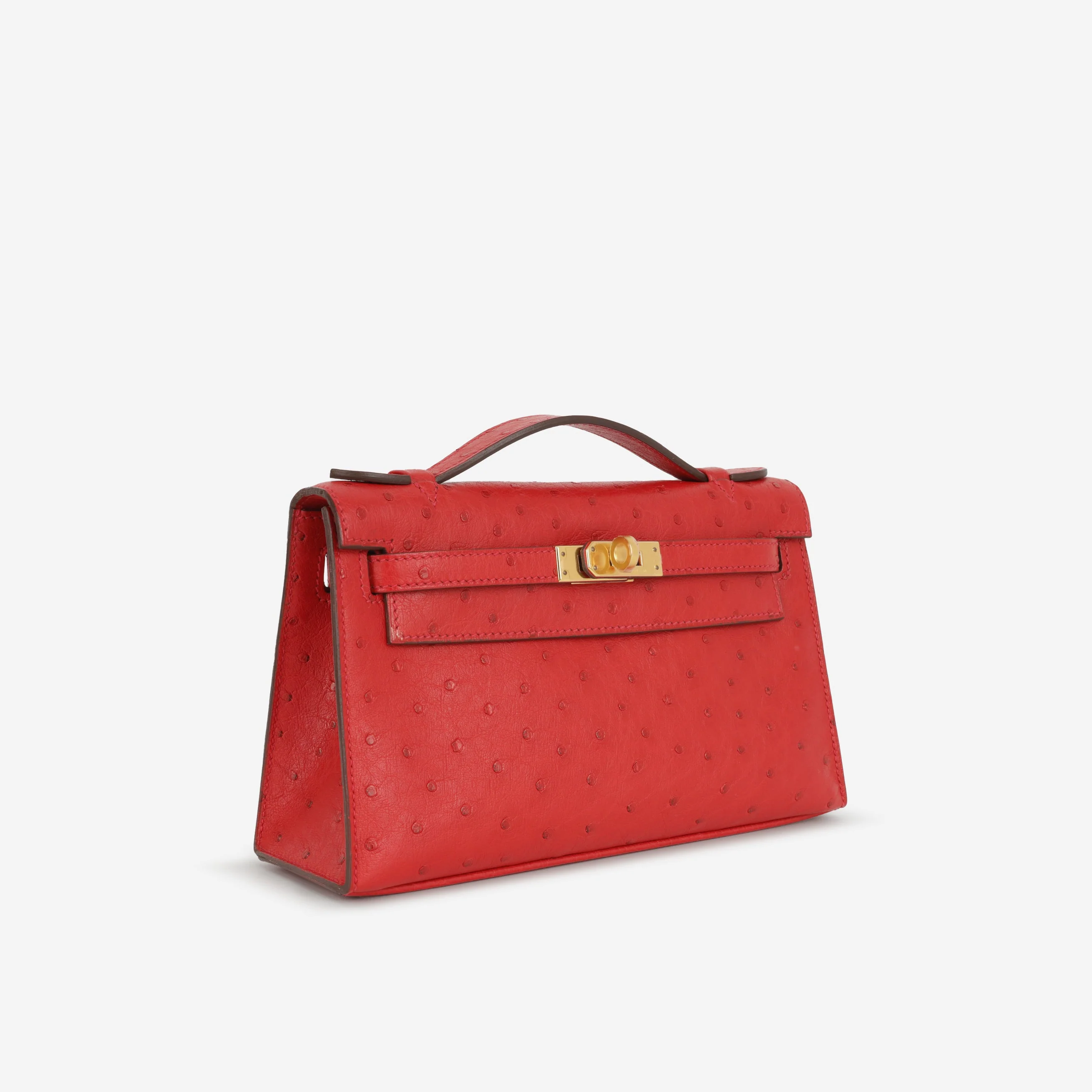 Hermès Kelly Pochette - Rouge Vif Ostrich | Gold Hardware - Image 2