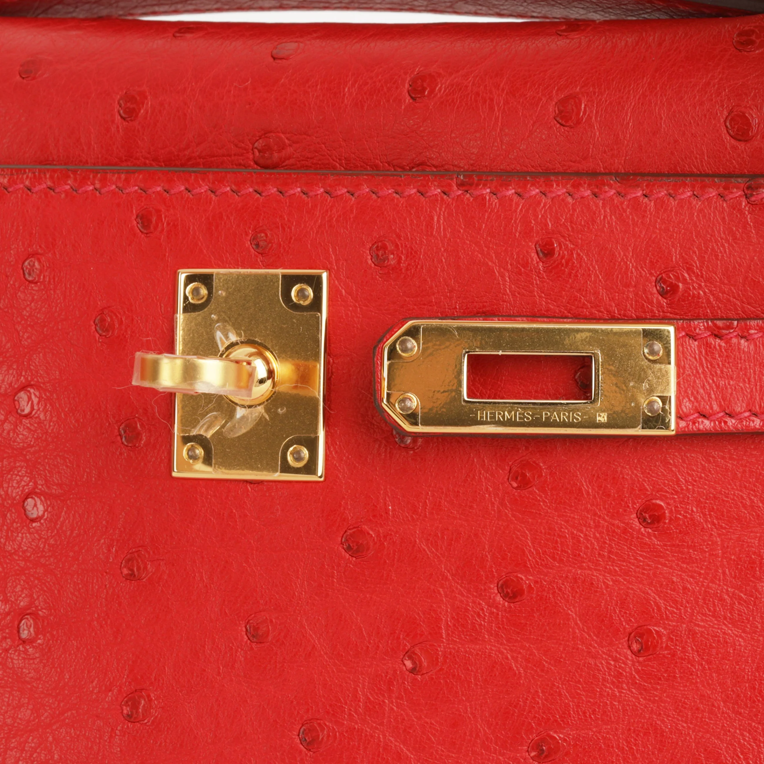 Hermès Kelly Pochette - Rouge Vif Ostrich | Gold Hardware - Image 7