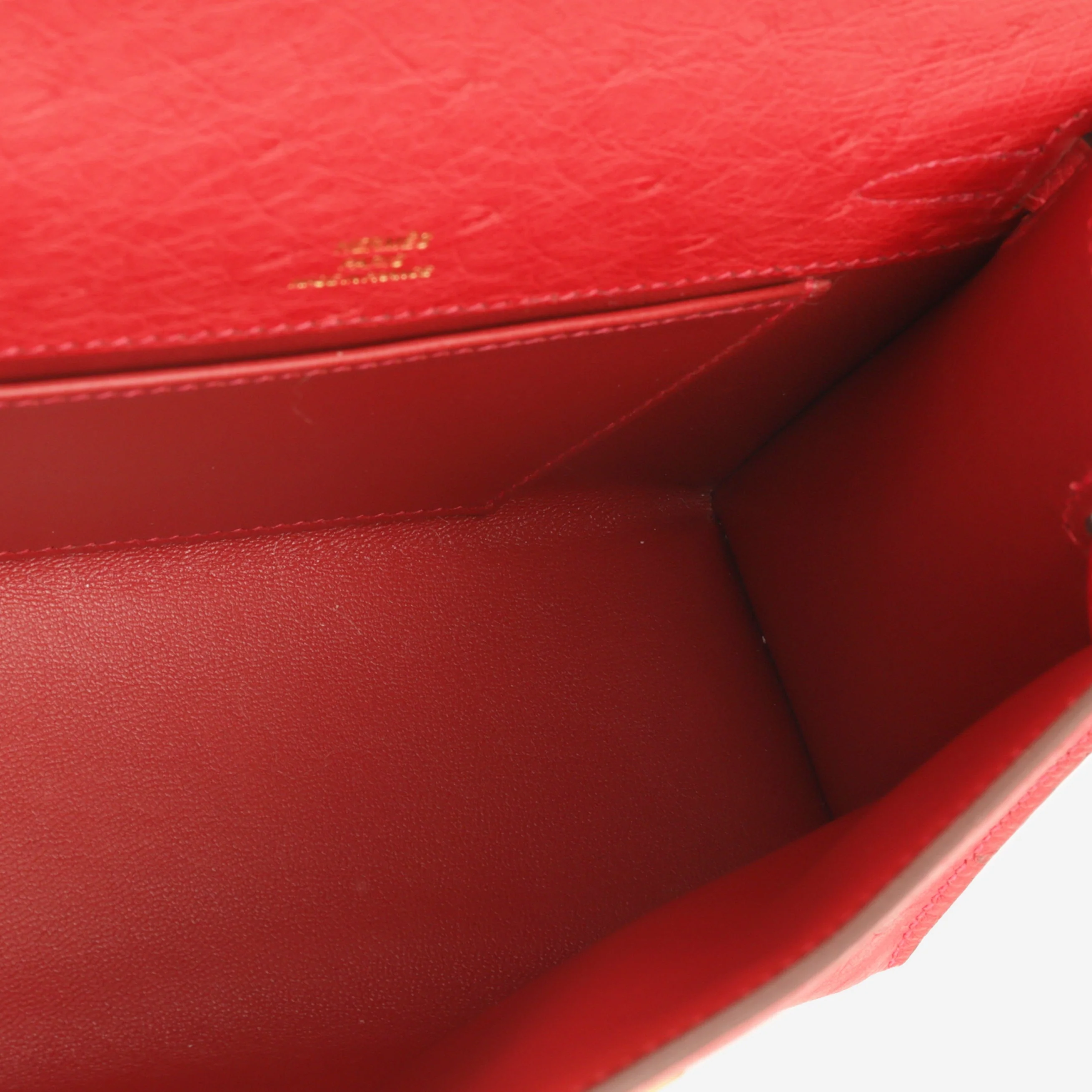 Hermès Kelly Pochette - Rouge Vif Ostrich | Gold Hardware - Image 8