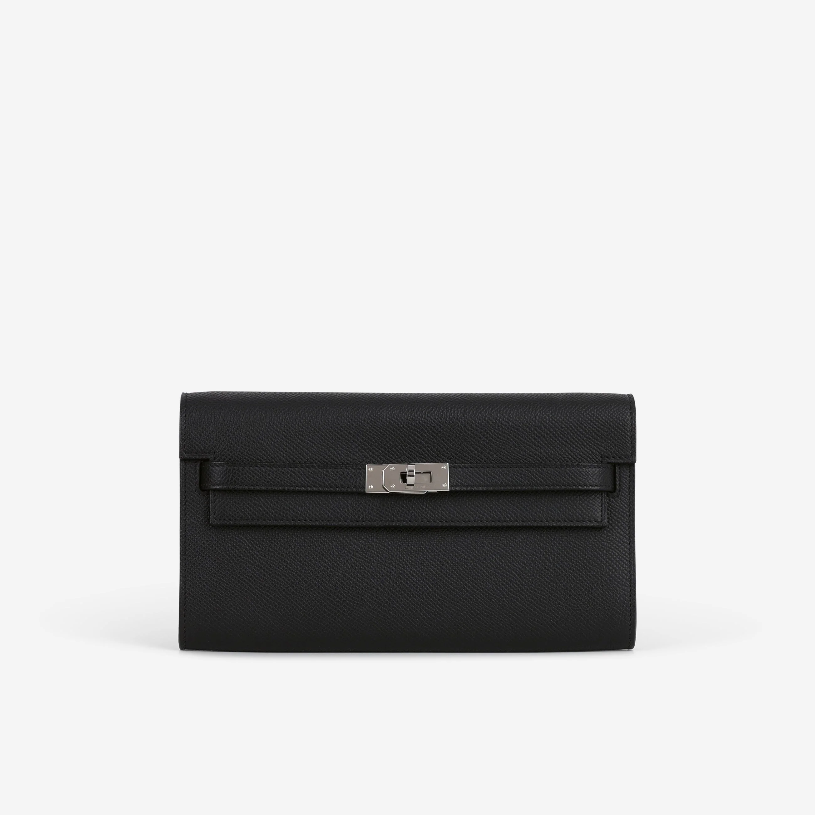 Hermès Kelly To Go Wallet - Black Epsom | Palladium Hardware - Image 2