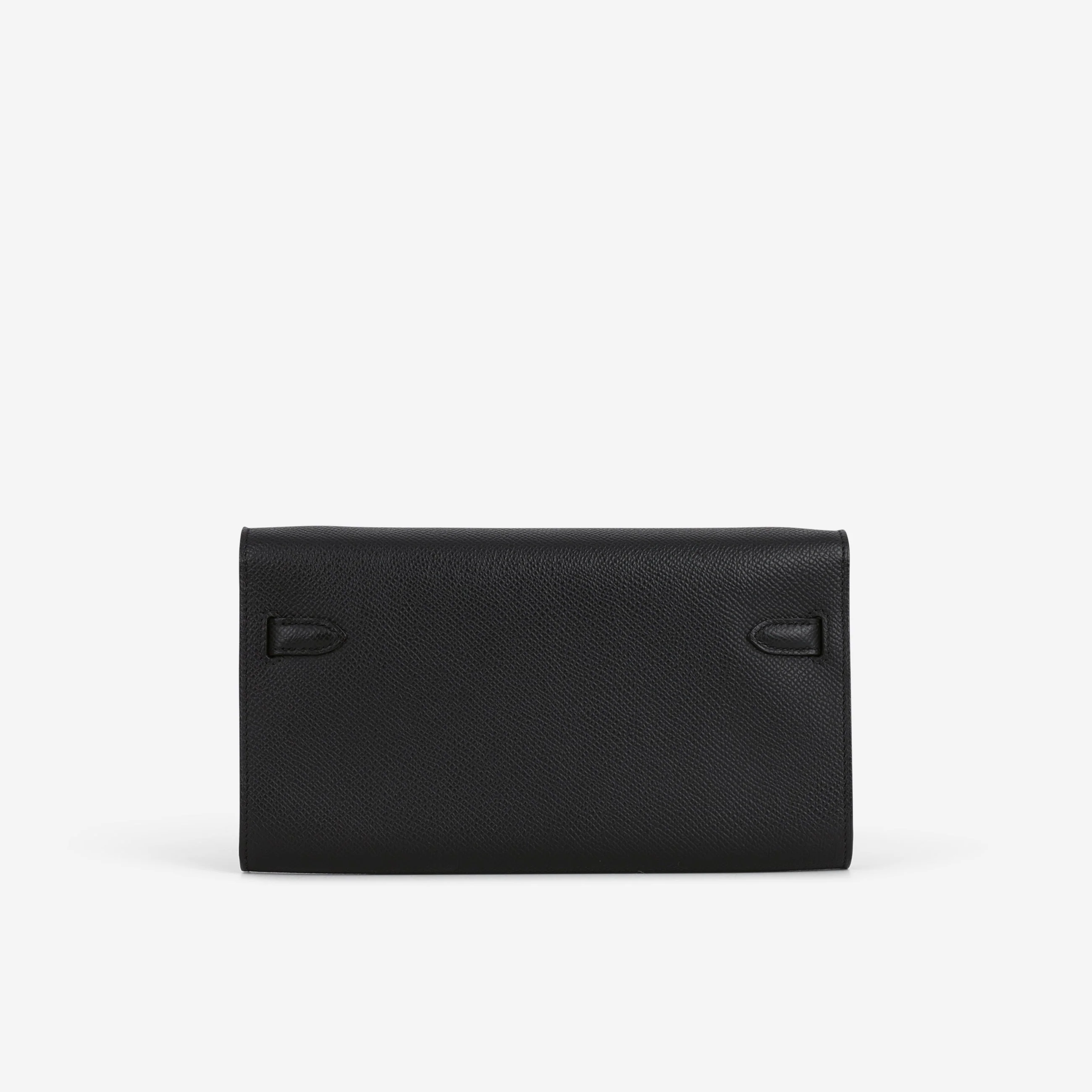 Hermès Kelly To Go Wallet - Black Epsom | Palladium Hardware - Image 4