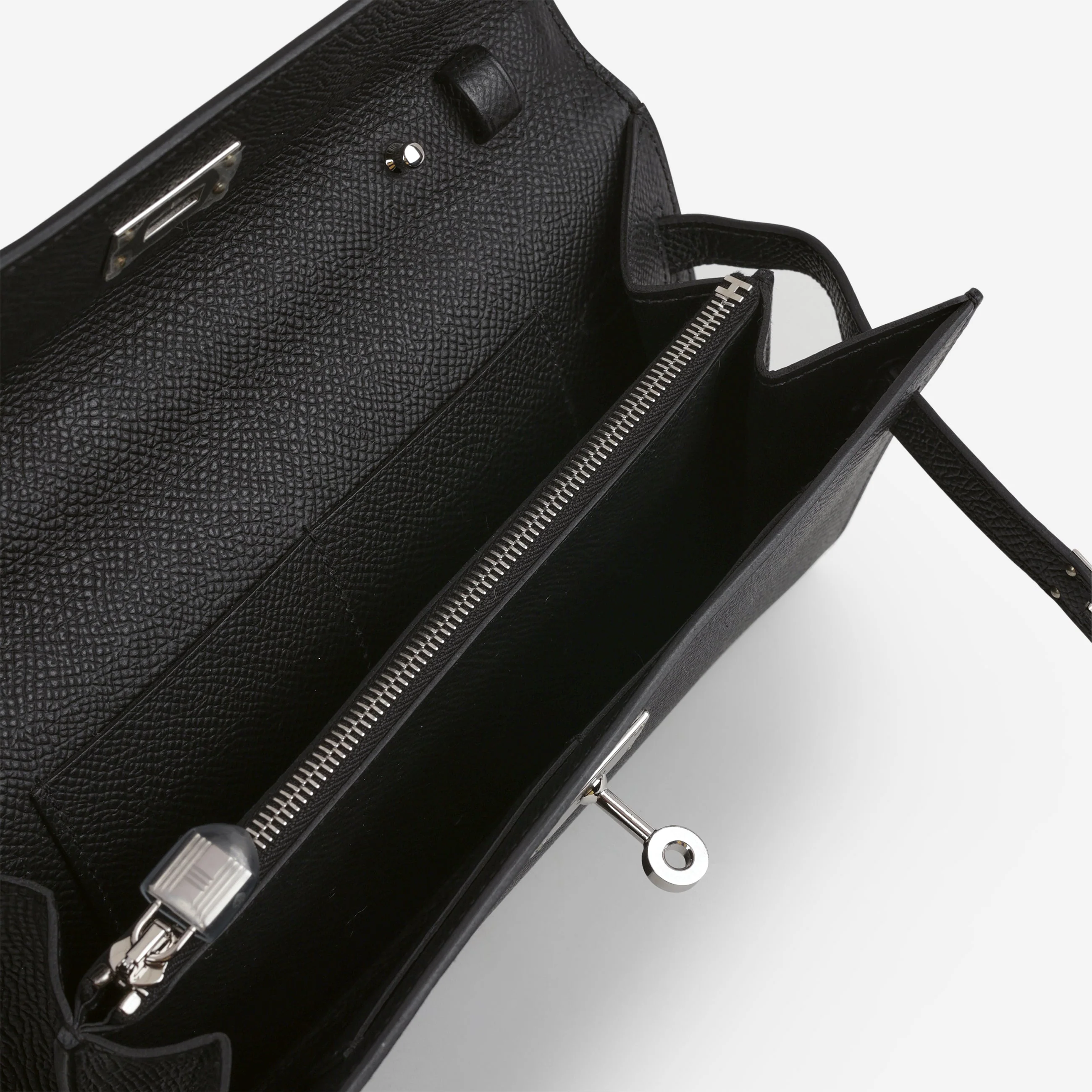 Hermès Kelly To Go Wallet - Black Epsom | Palladium Hardware - Image 6