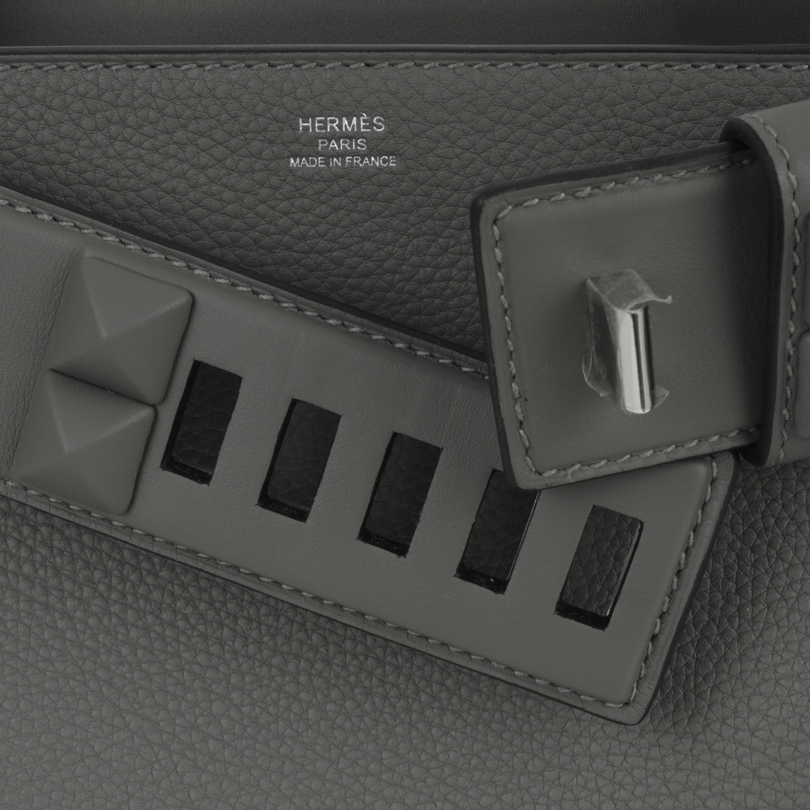Hermès Medor Bag - Gris Meyer Togo / Swift | Palladium Hardware - Image 8