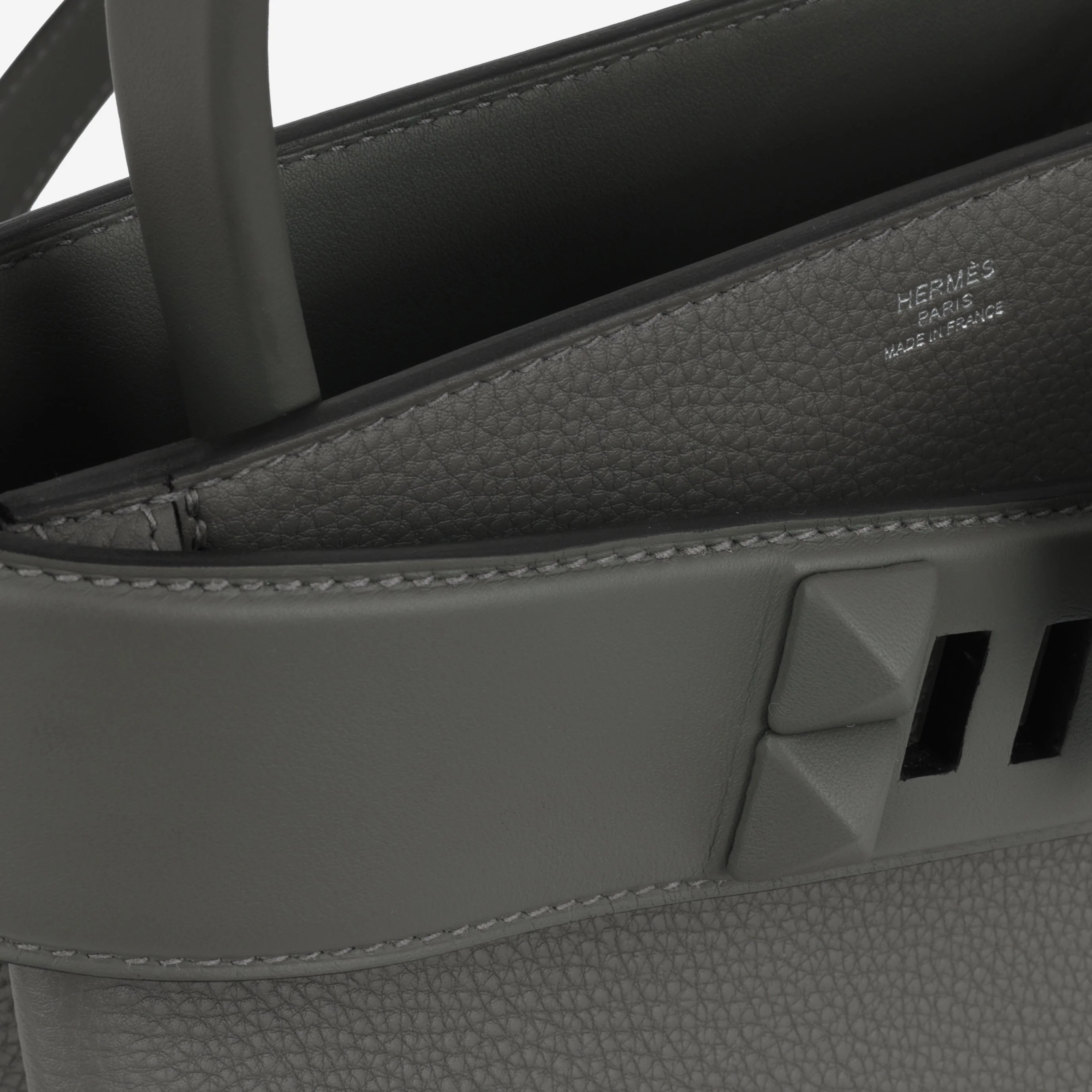 Hermès Medor Bag - Gris Meyer Togo / Swift | Palladium Hardware - Image 9