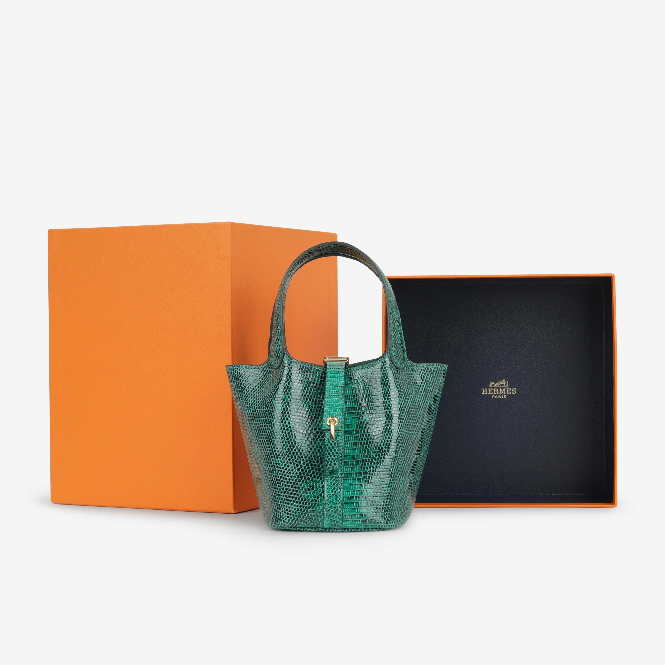 Hermès Micro Picotin 14 - Vert Vertigo Lizard | Gold Hardware - Image 8