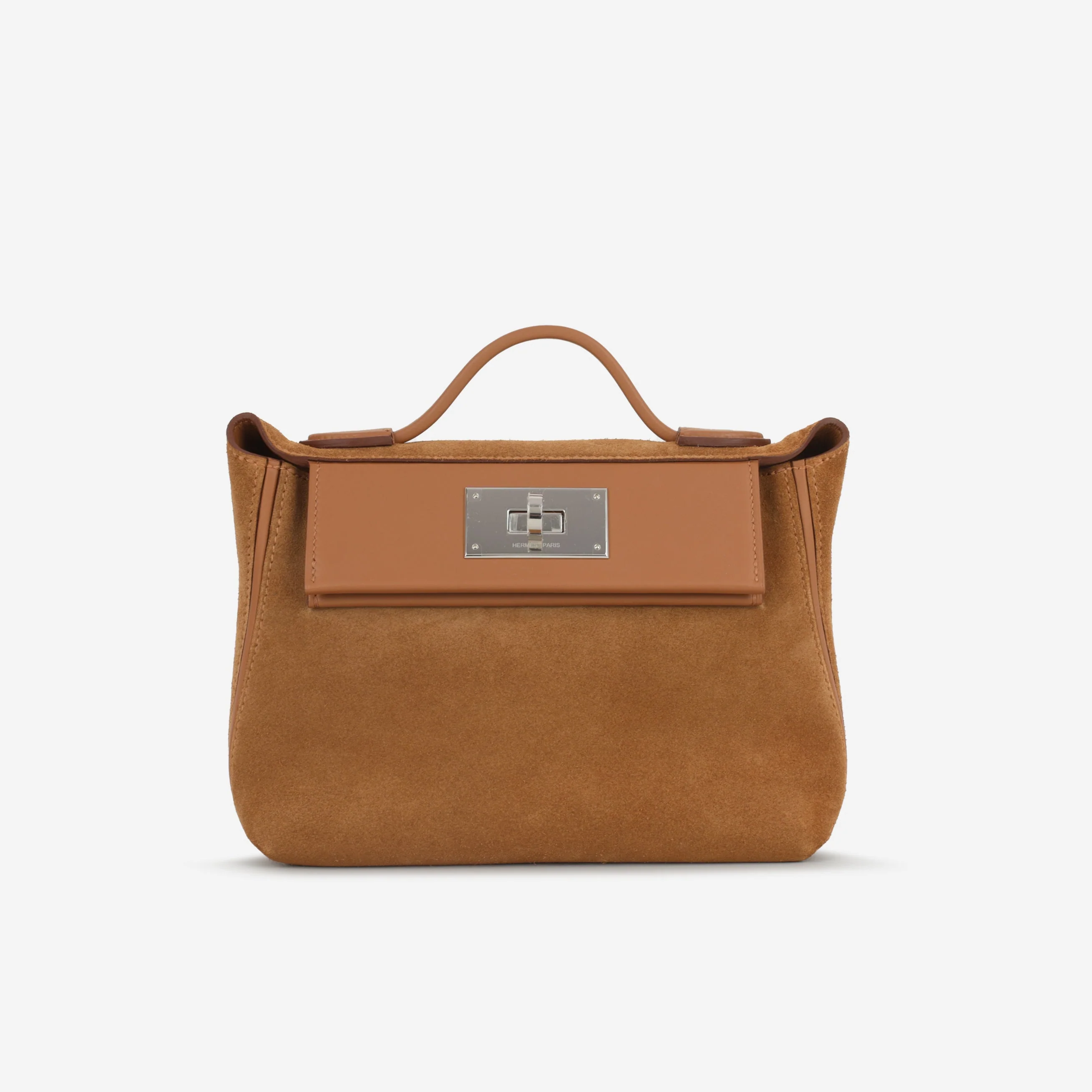Hermès Mini 24/24 - Gold Grizzly Swift  | Palladium Hardware - Image 2