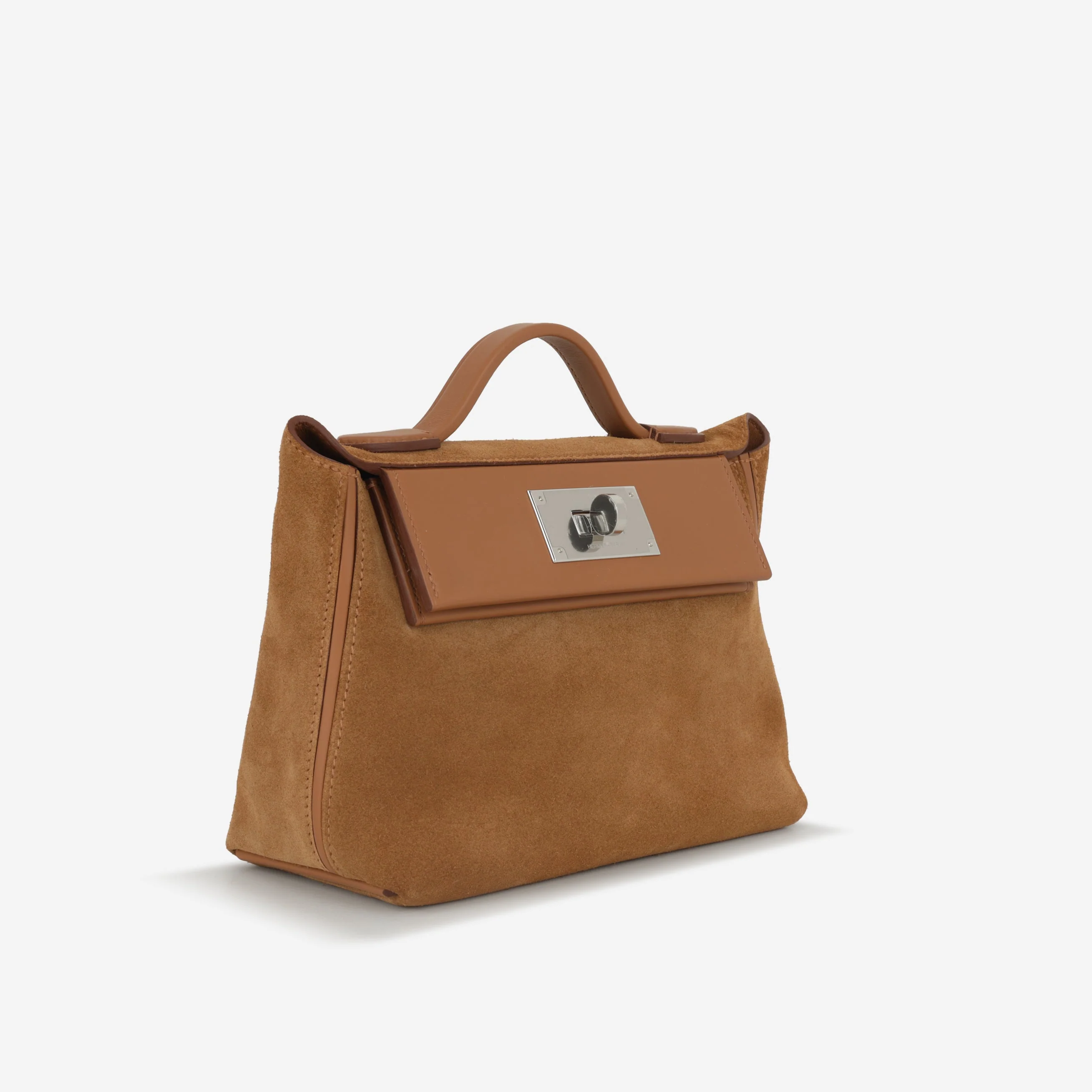 Hermès Mini 24/24 - Gold Grizzly Swift  | Palladium Hardware - Image 3