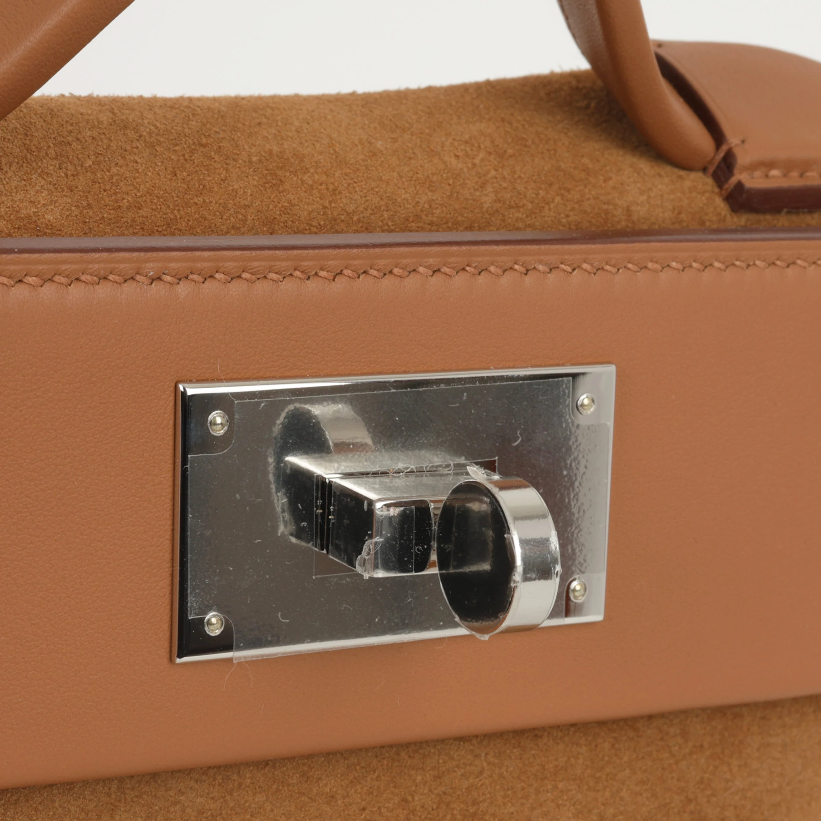 Hermès Mini 24/24 - Gold Grizzly Swift  | Palladium Hardware - Image 8