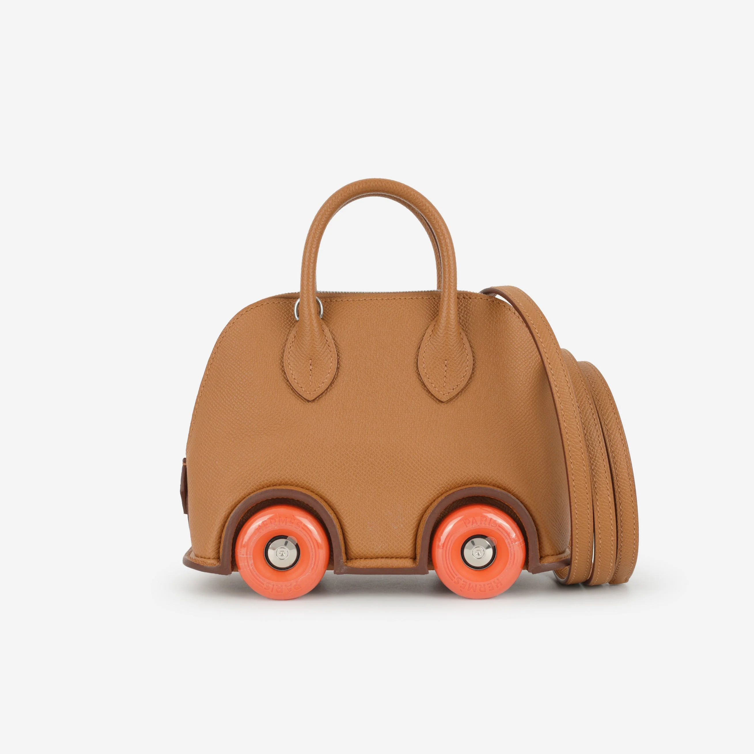 Hermès Mini Bolide On Wheels - Gold Epsom / Orange Wheels | Palladium Hardware - Image 3