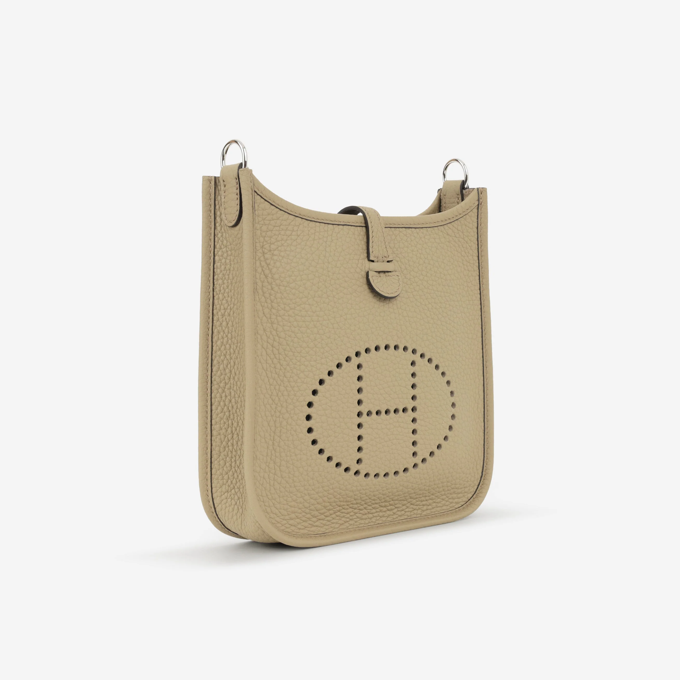 Hermès Mini Evelyne 16 - Beige Marfa Clemence / Gris Pale & Beige Marfa Strap | Palladium Hardware - Image 3
