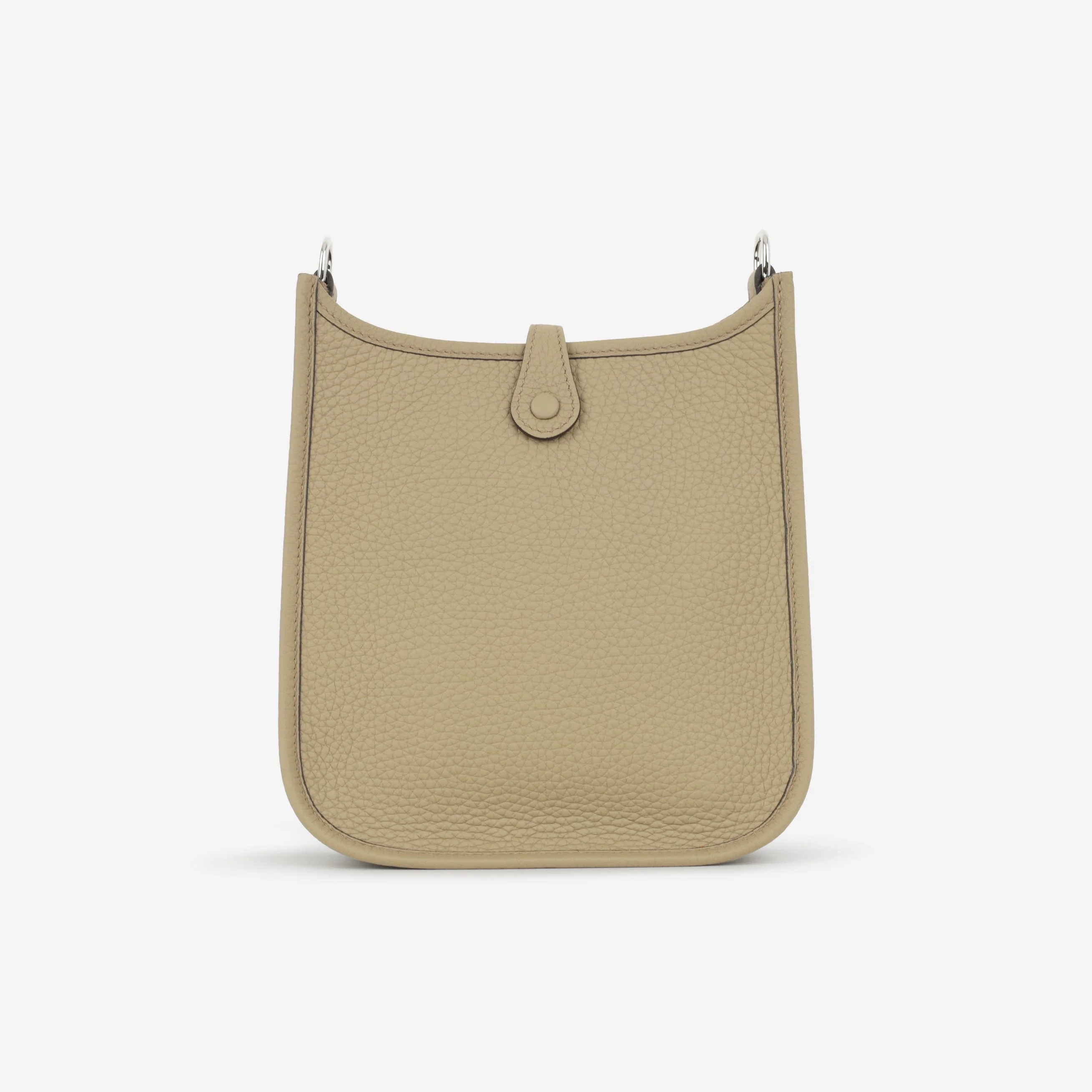 Hermès Mini Evelyne 16 - Beige Marfa Clemence / Gris Pale & Beige Marfa Strap | Palladium Hardware - Image 4