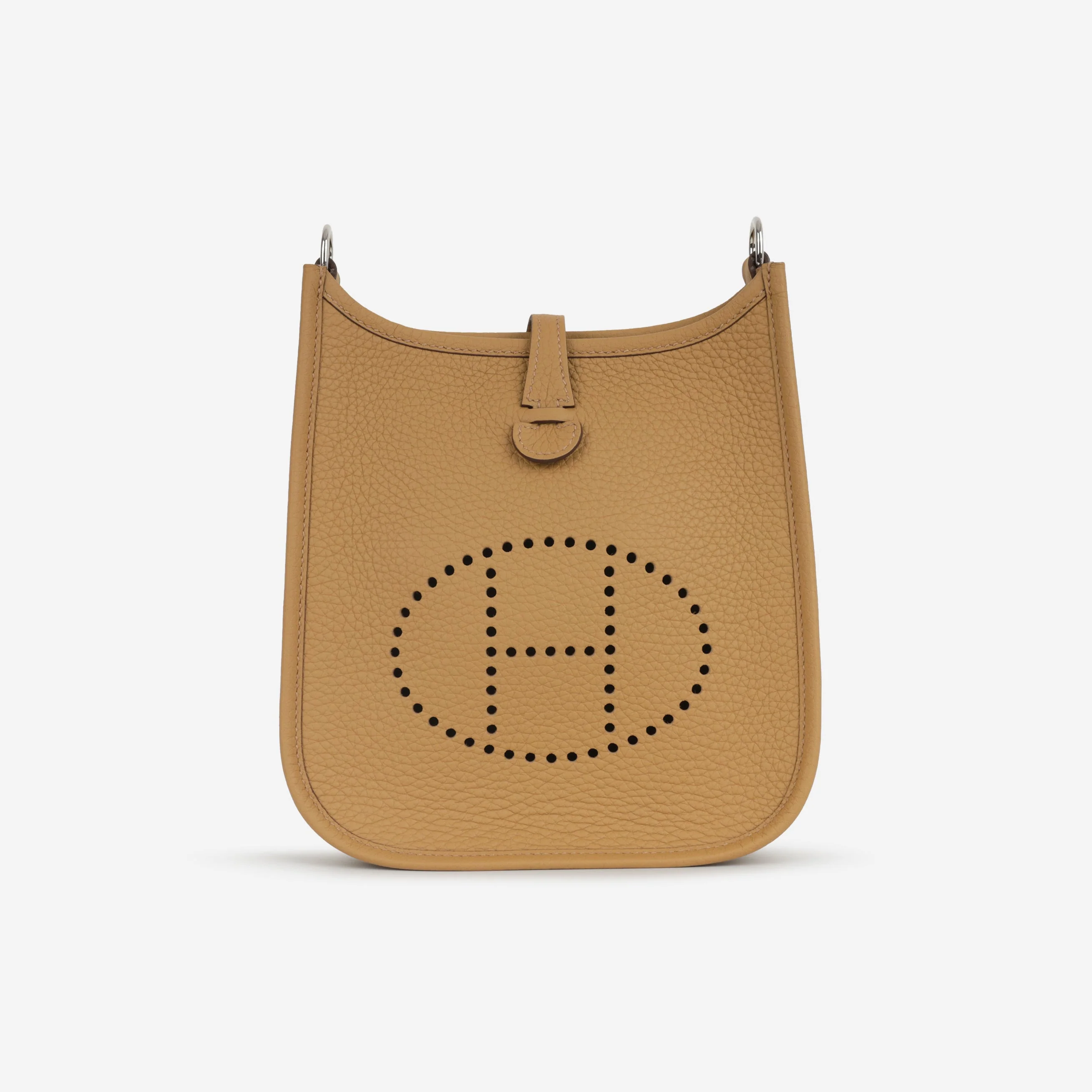 Hermès Mini Evelyne 16  - Biscuit Clemence / Nata Strap | Palladium Hardware - Image 2