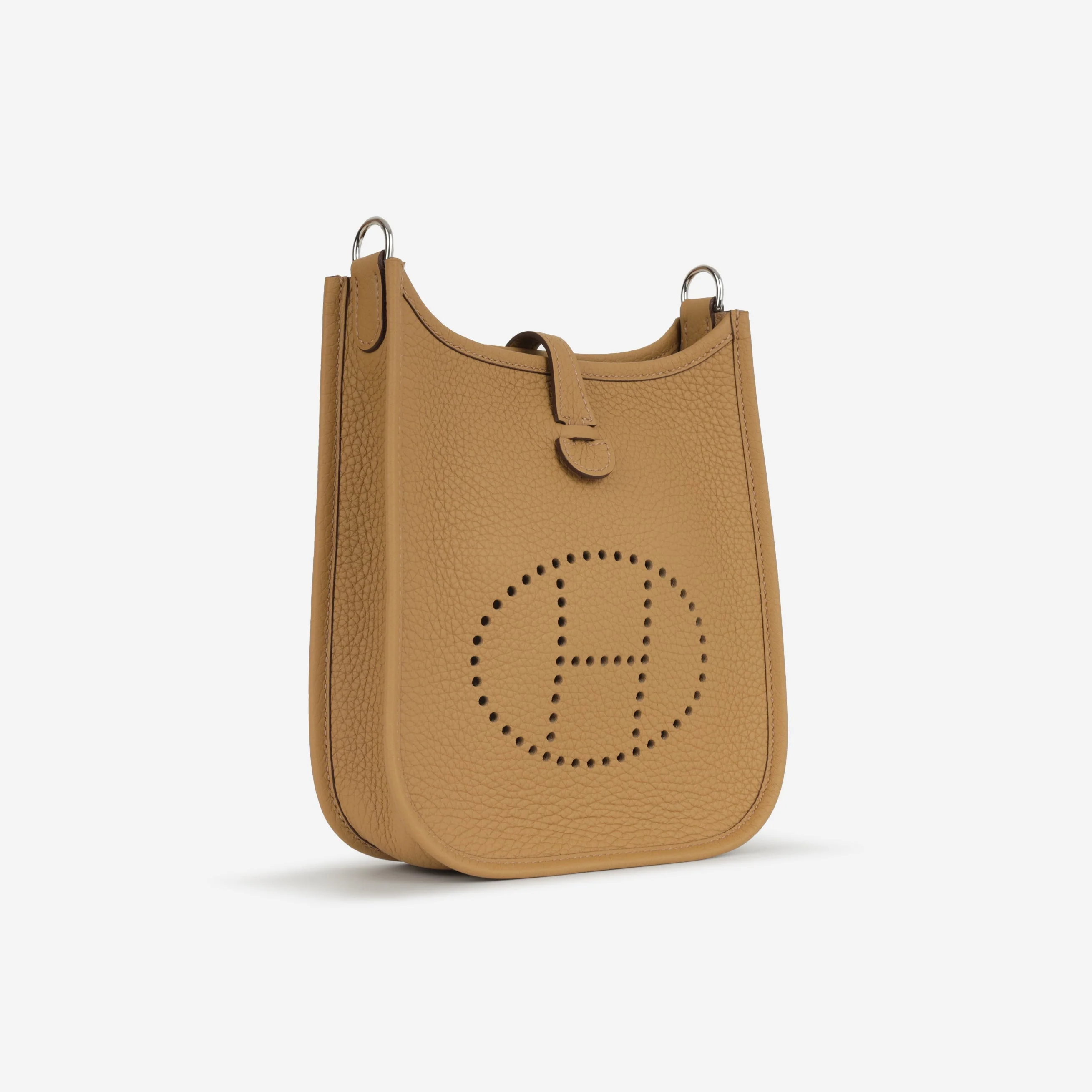 Hermès Mini Evelyne 16  - Biscuit Clemence / Nata Strap | Palladium Hardware - Image 3