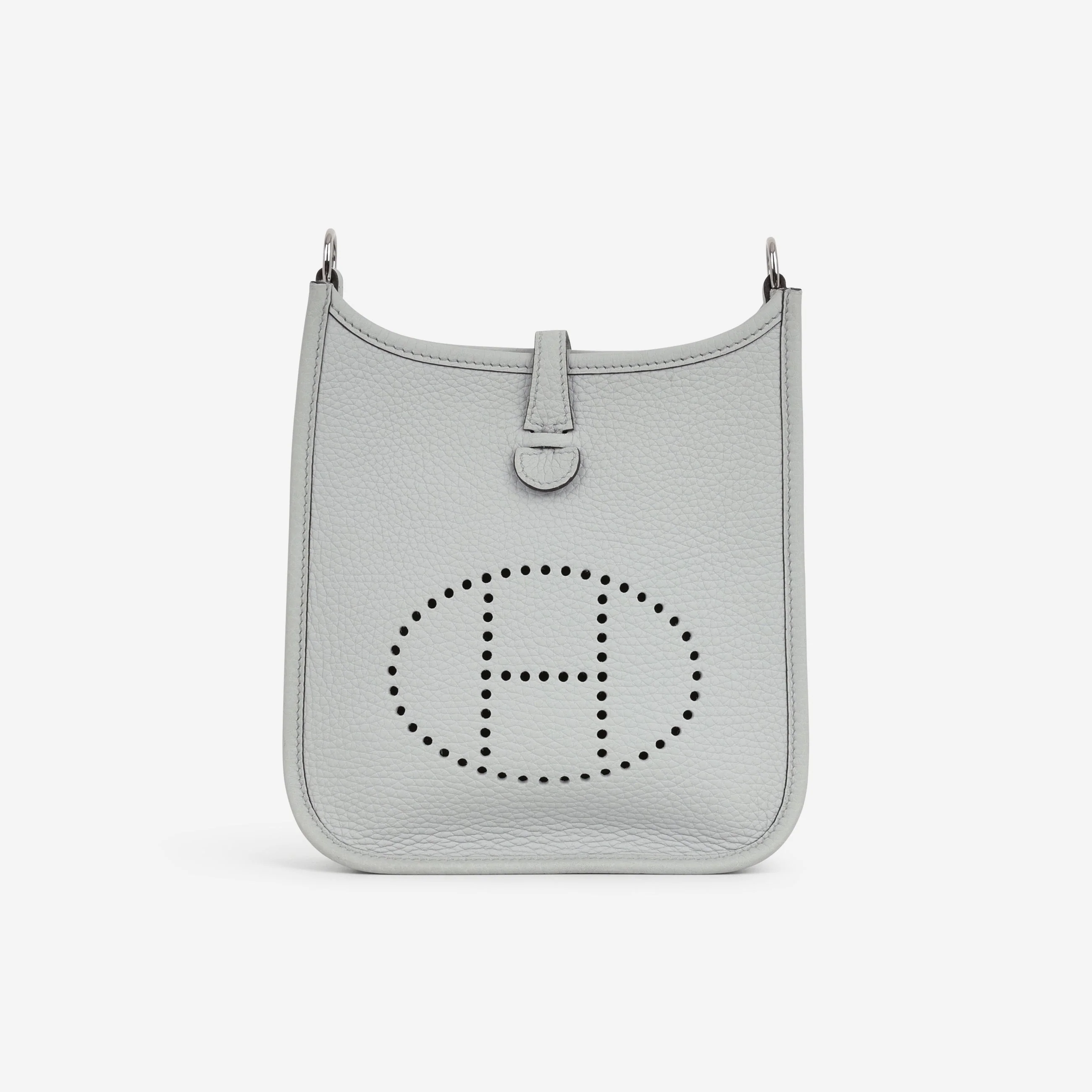Hermès Mini Evelyne 16 - Blue Pale Clemence / Nata Strap | Palladium Hardware - Image 2