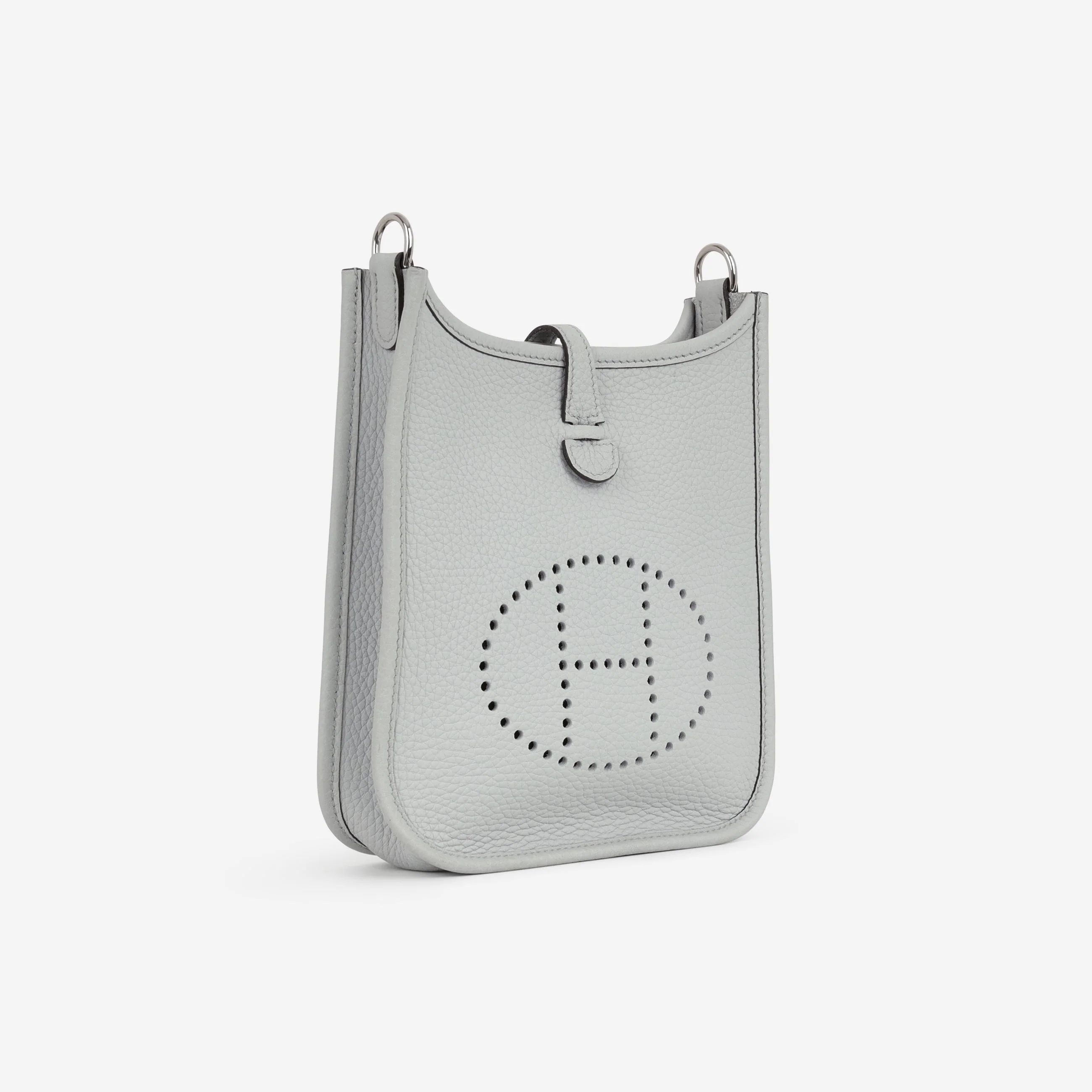 Hermès Mini Evelyne 16 - Blue Pale Clemence / Nata Strap | Palladium Hardware - Image 3